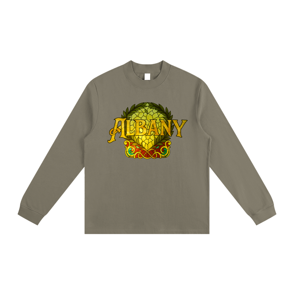 AHS Stained Glass- Blue Leaf Back- Non-Shrink Mock Neck Sweatshirt