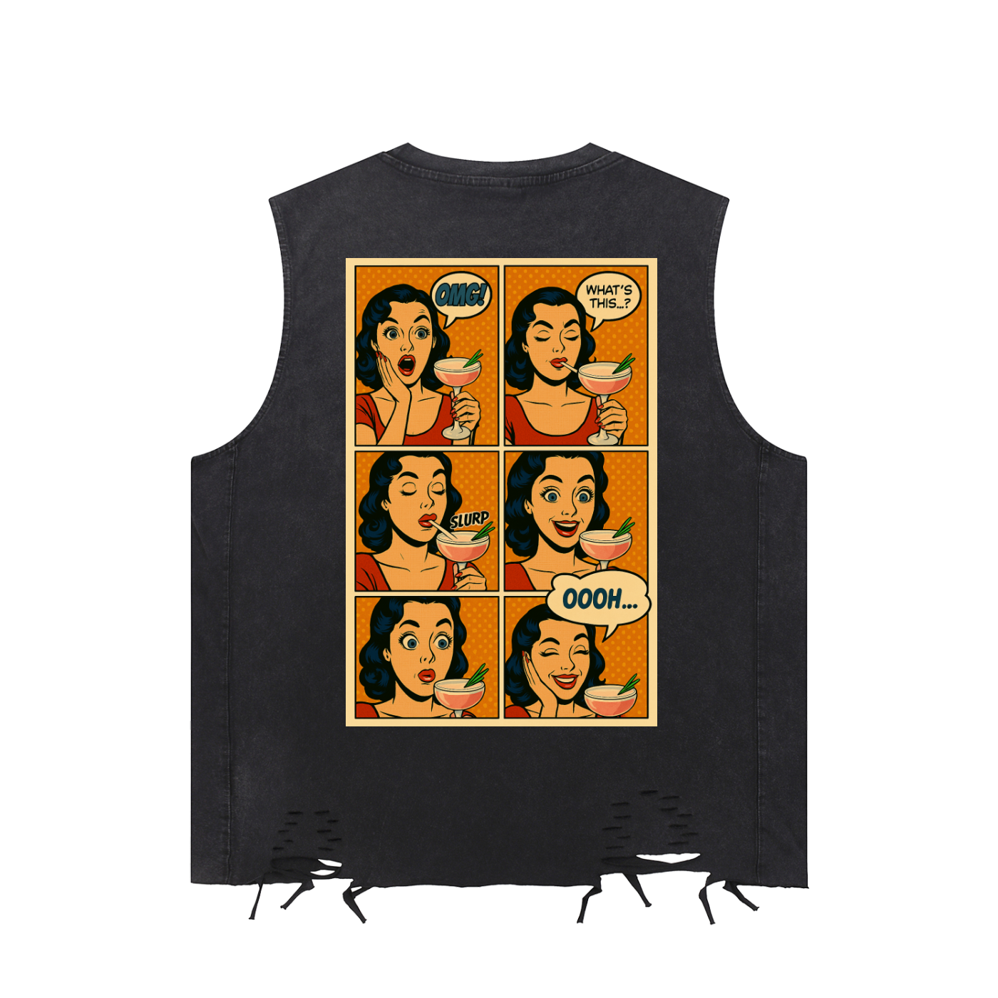 Snow Washed Raw-Hem Tank Top