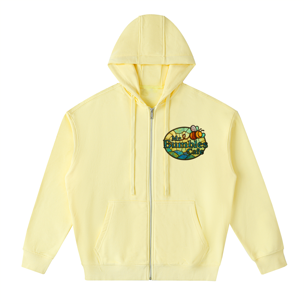 Bumbles Stained Glass Drop-Shoulder Zip Up Hoodie