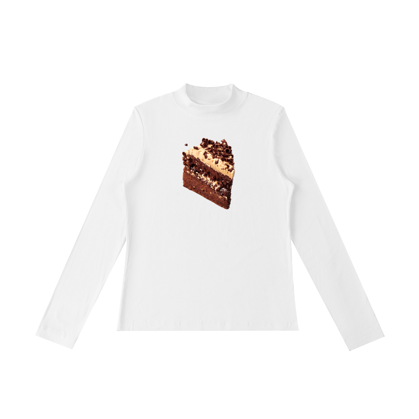 Ani's Mocha Cake Mock Neck Long Sleeve T-Shirt