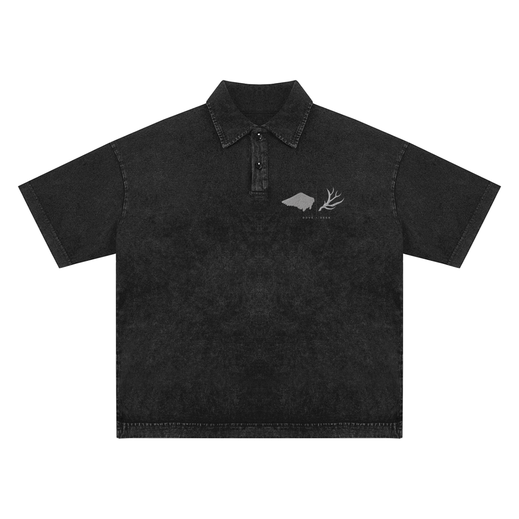 Dove + Deer Espressotini Heavyweight Snow-Washed Polo T-Shirt