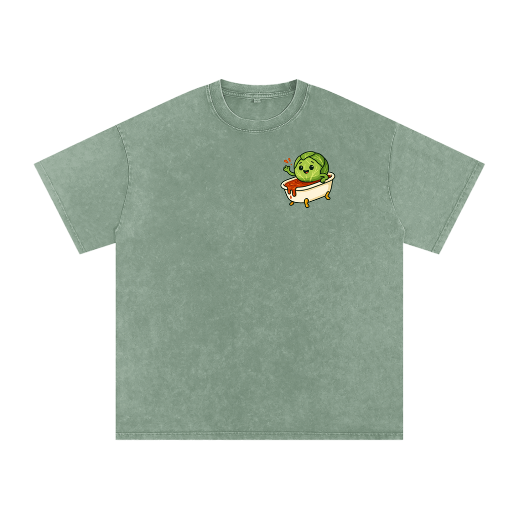Brussel Bath Snow Washed Oversized Cotton T-Shirt
