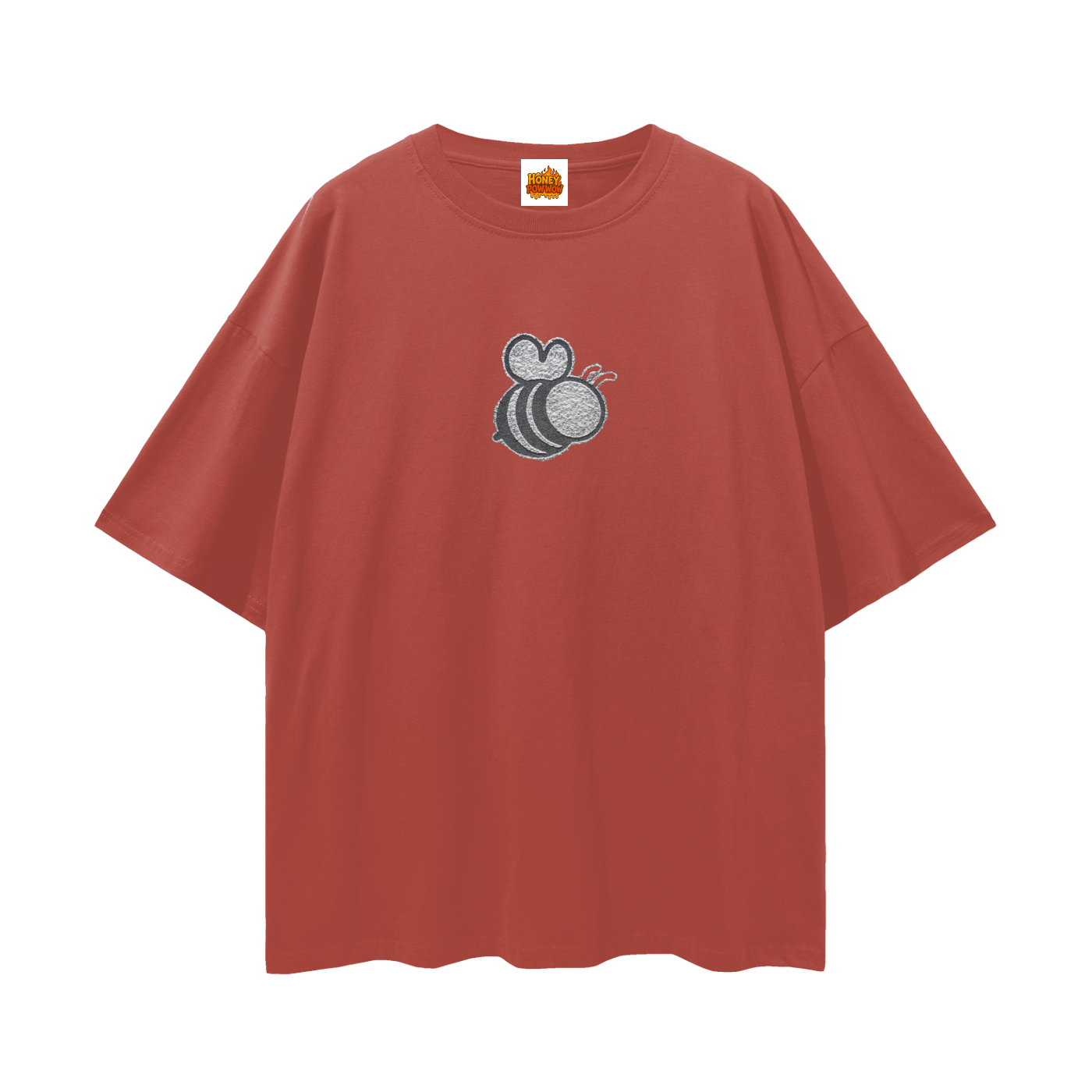 Bumble Cake Backed Streetwear Loose Drop Shoulder T-Shirt