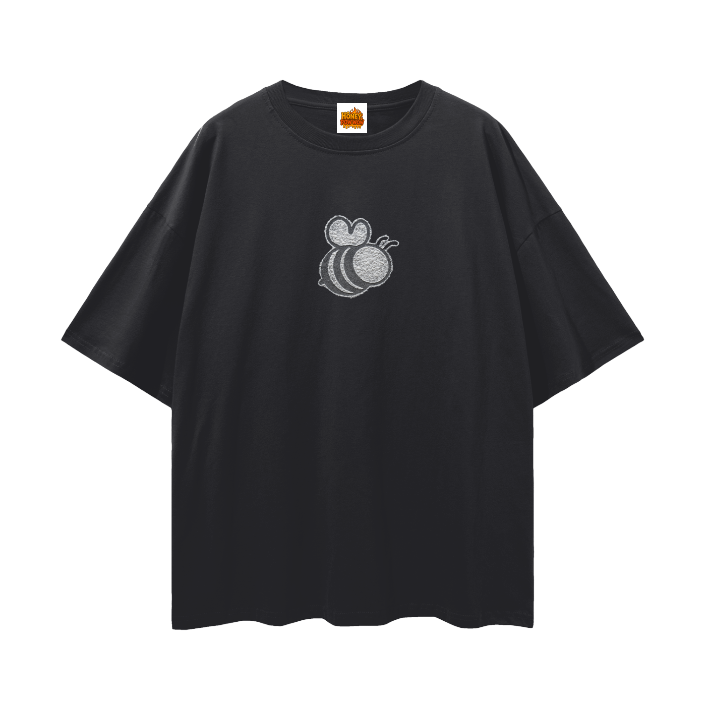 Bumble Cake Backed Streetwear Loose Drop Shoulder T-Shirt