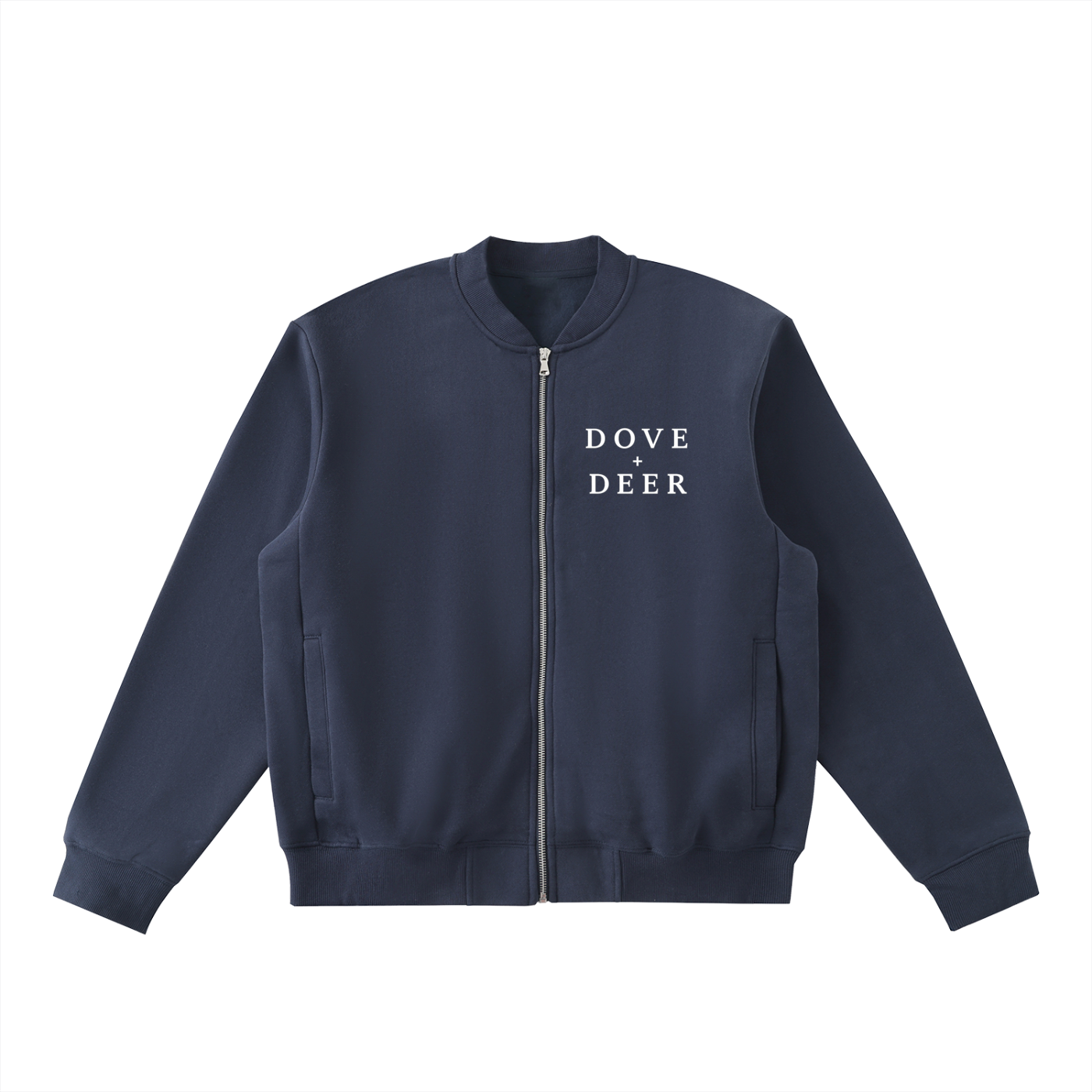 Essential Zip-Up Fleeced Varsity Jacket
