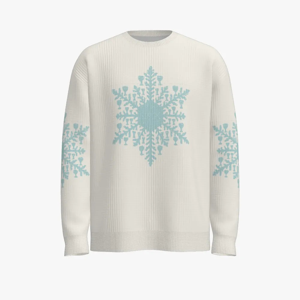 Vineyard SnowFlake Men's Oversized Crew Neck Pullover