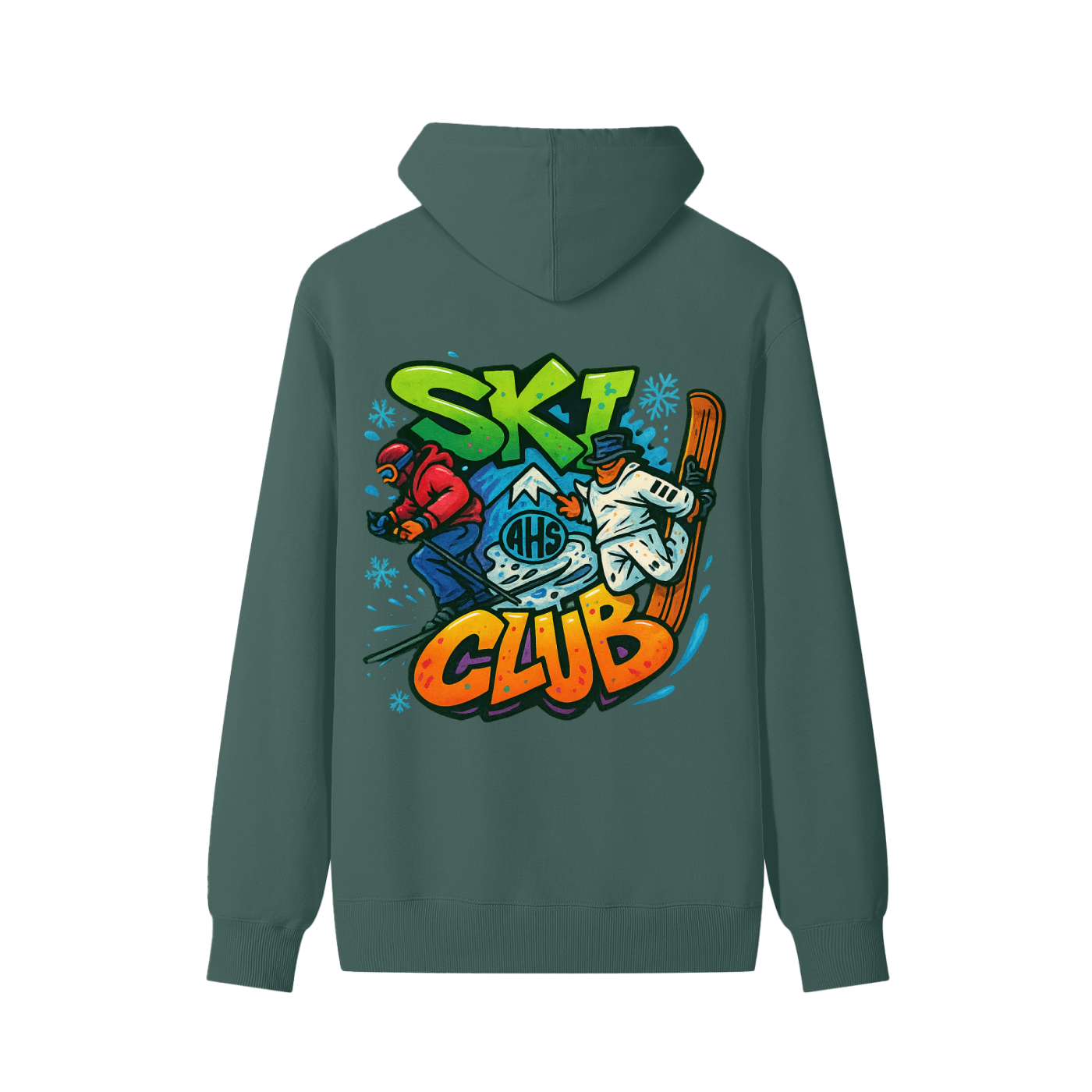 AHS Ski Club Graffiti Back 1 Unisex Cotton Hoodie