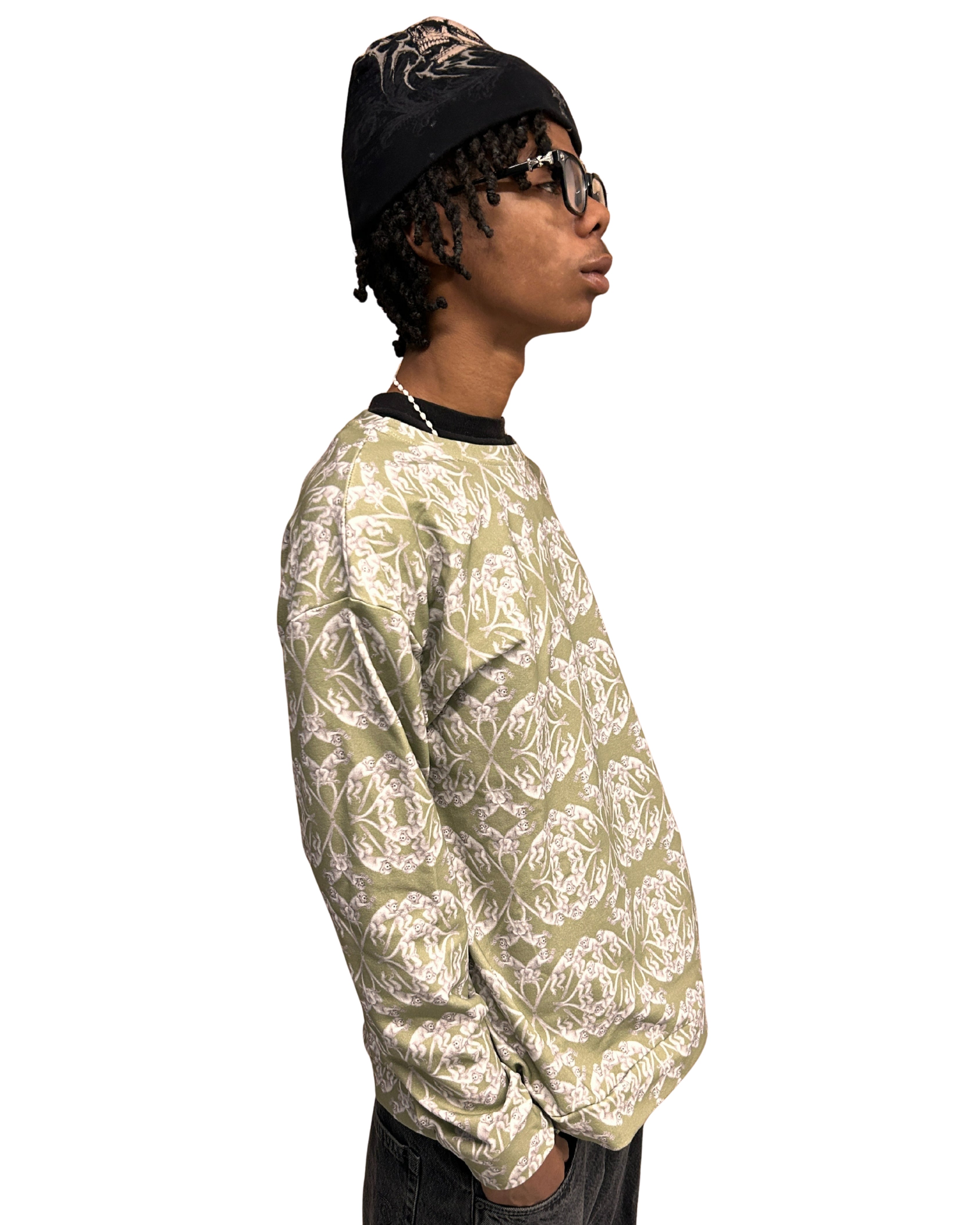 Jumping Monkeys Pattern Unisex cotton sweatshirt