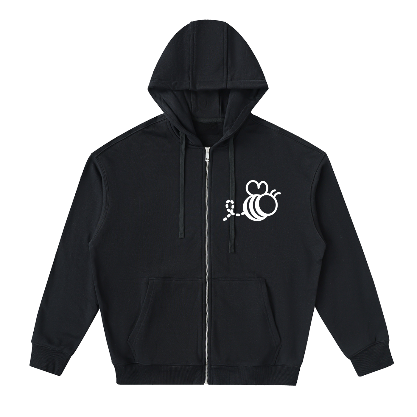 Bumbles Bee Drop-Shoulder Zip Up Hoodie