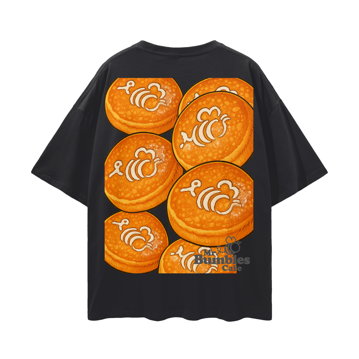 Bumble Cake Backed Streetwear Loose Drop Shoulder T-Shirt