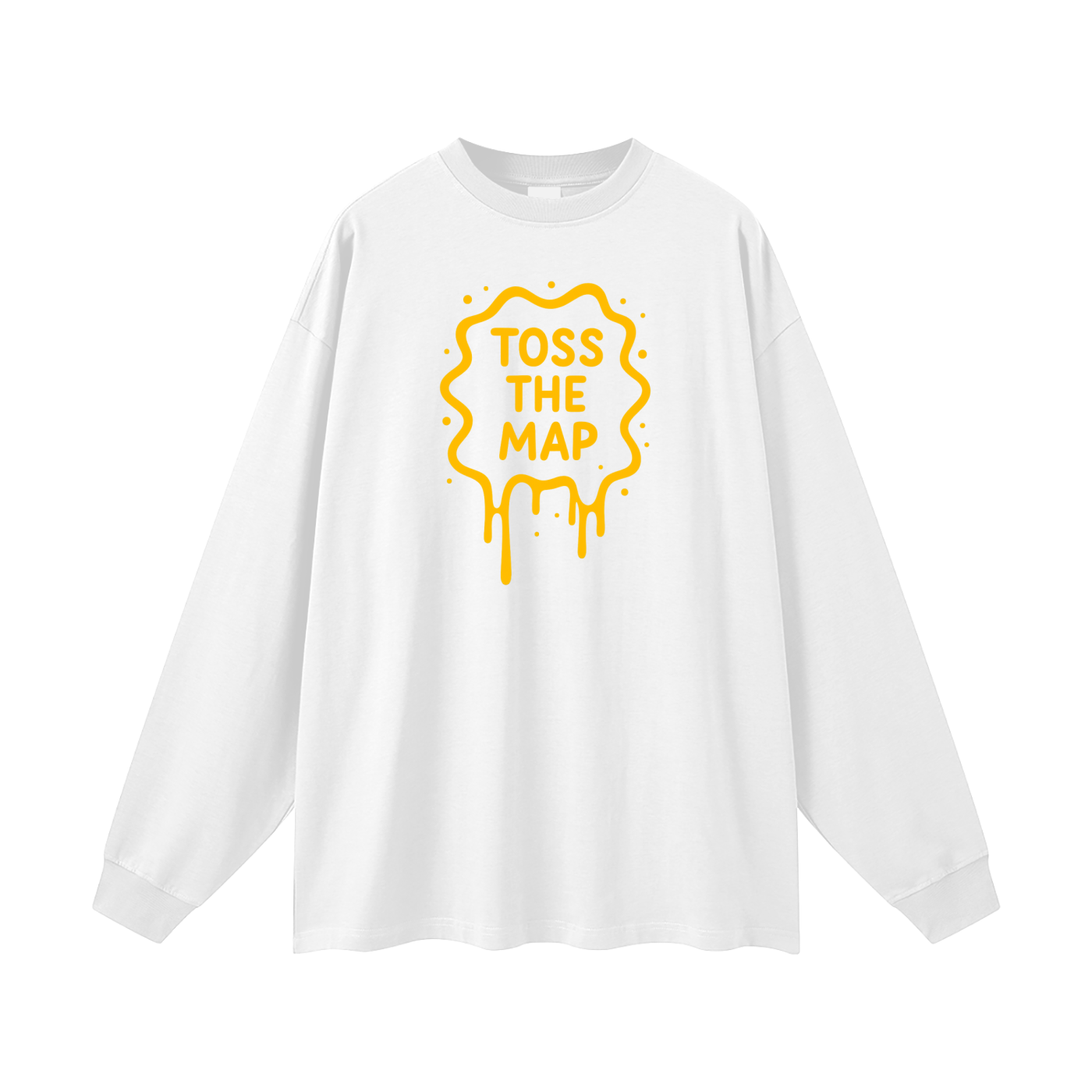 Toss The Map/ Map Back  Oversized Unisex Long Sleeve T-Shirt