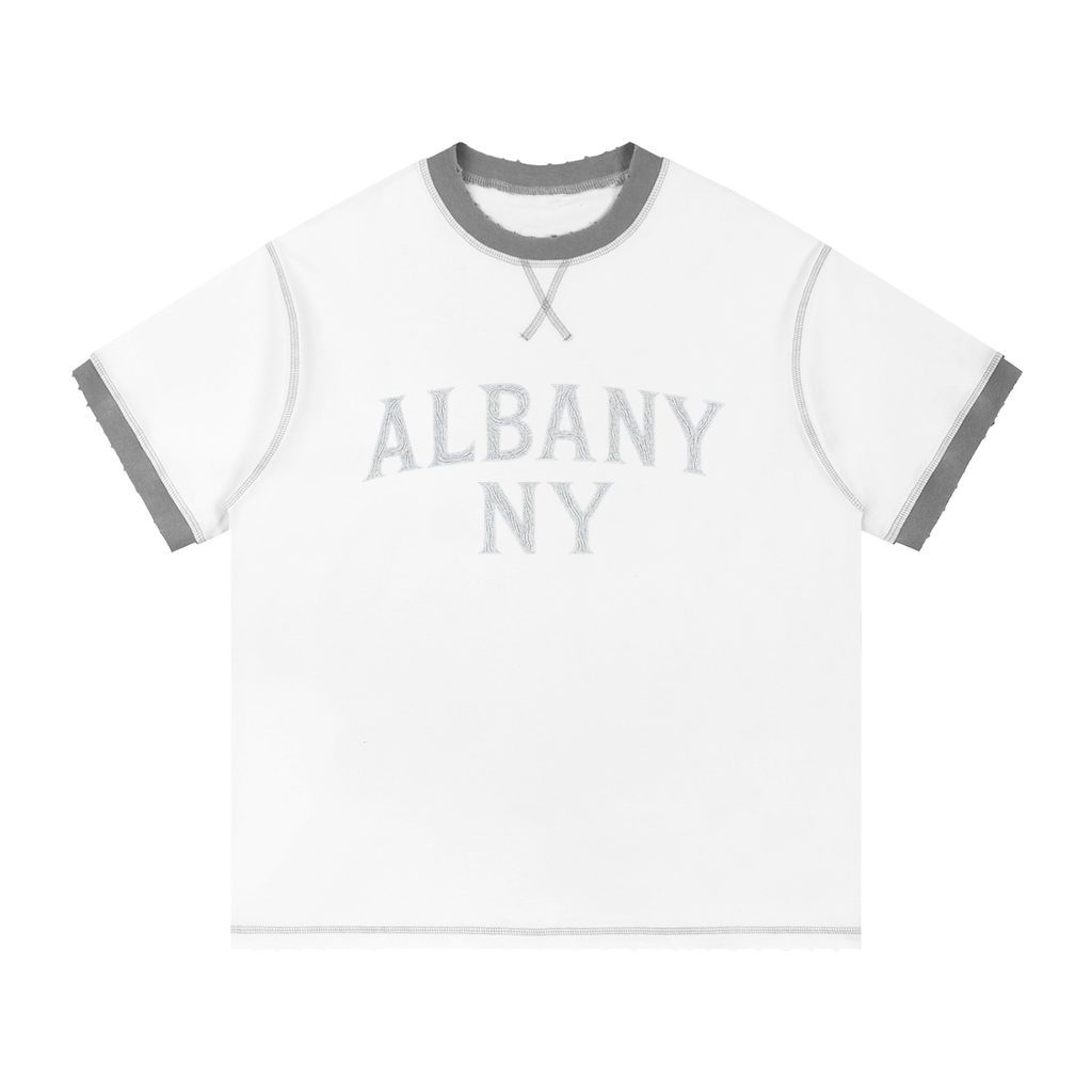 Albany NY Contrast-Stitched Cotton T-Shirt