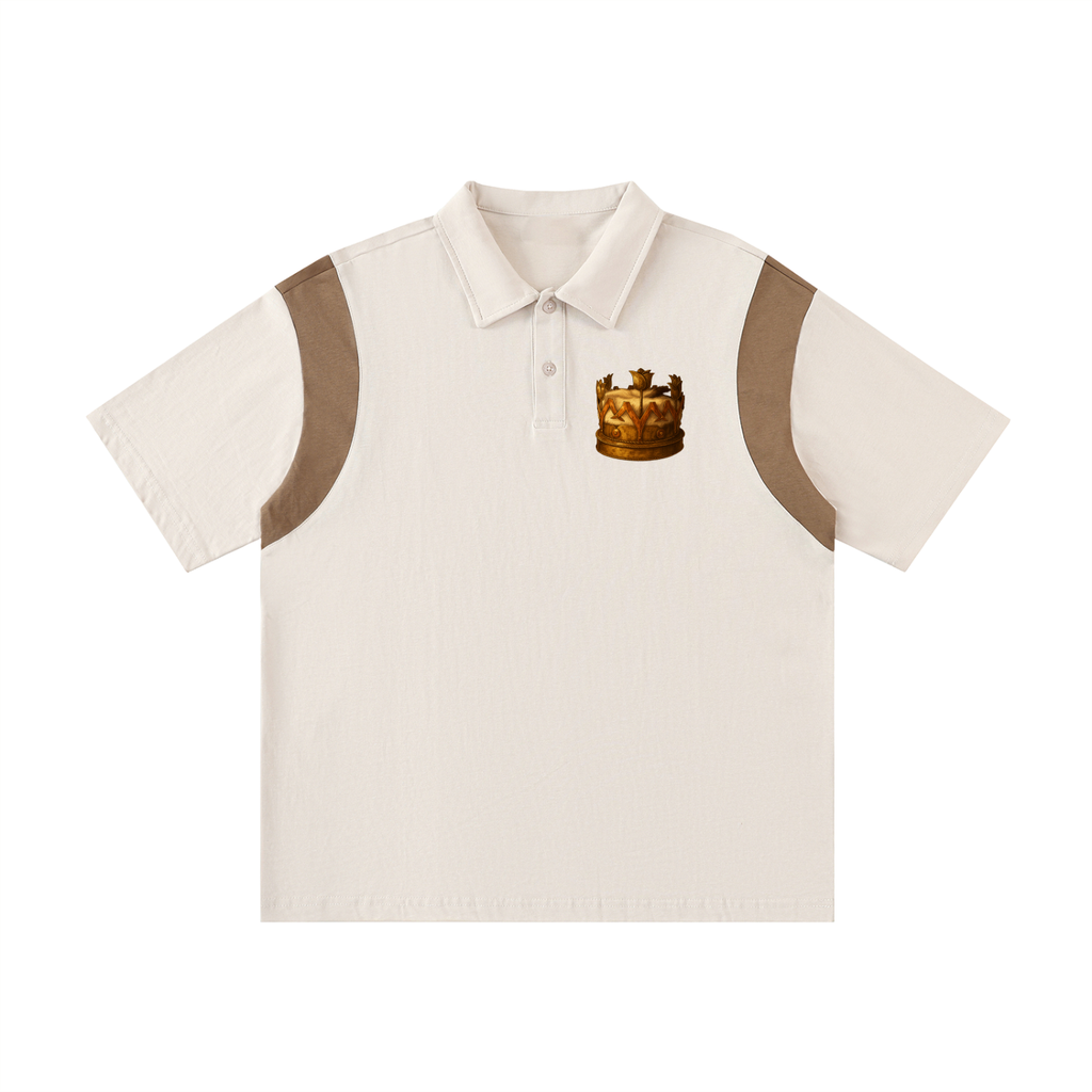 Tulip Crown/ City Hall Contrast Panel Cotton Polo Shirt