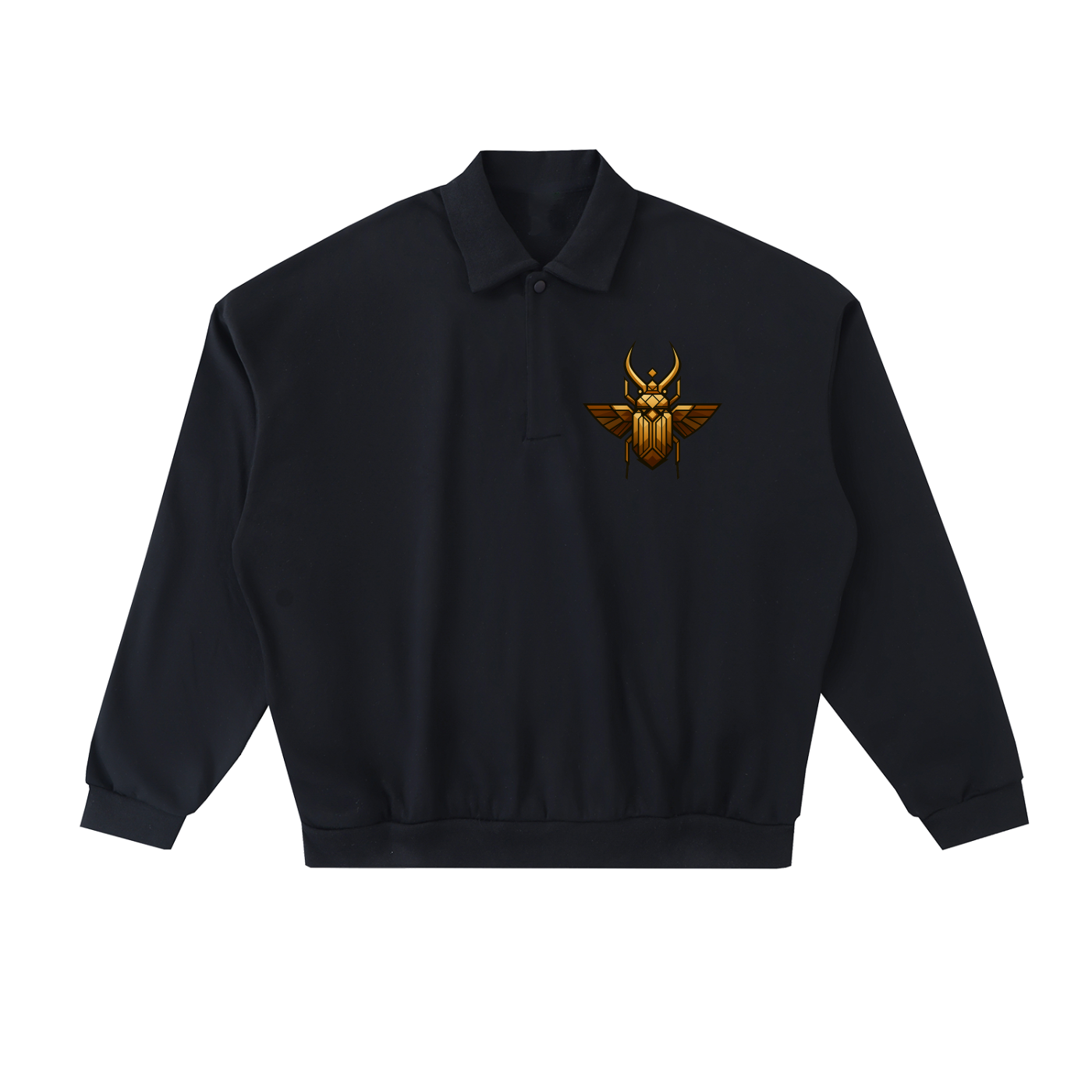 Geometric Beetle Heavyweight Fleece Polo Sweatshirt