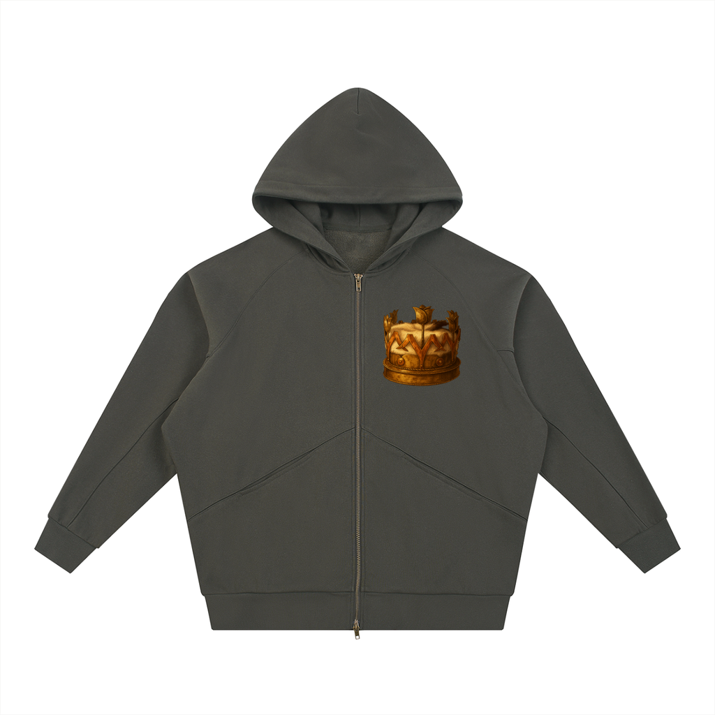 Tulip Crown/ City Hall Dolman Sleeve Zip-Through Fleece  Hoodie