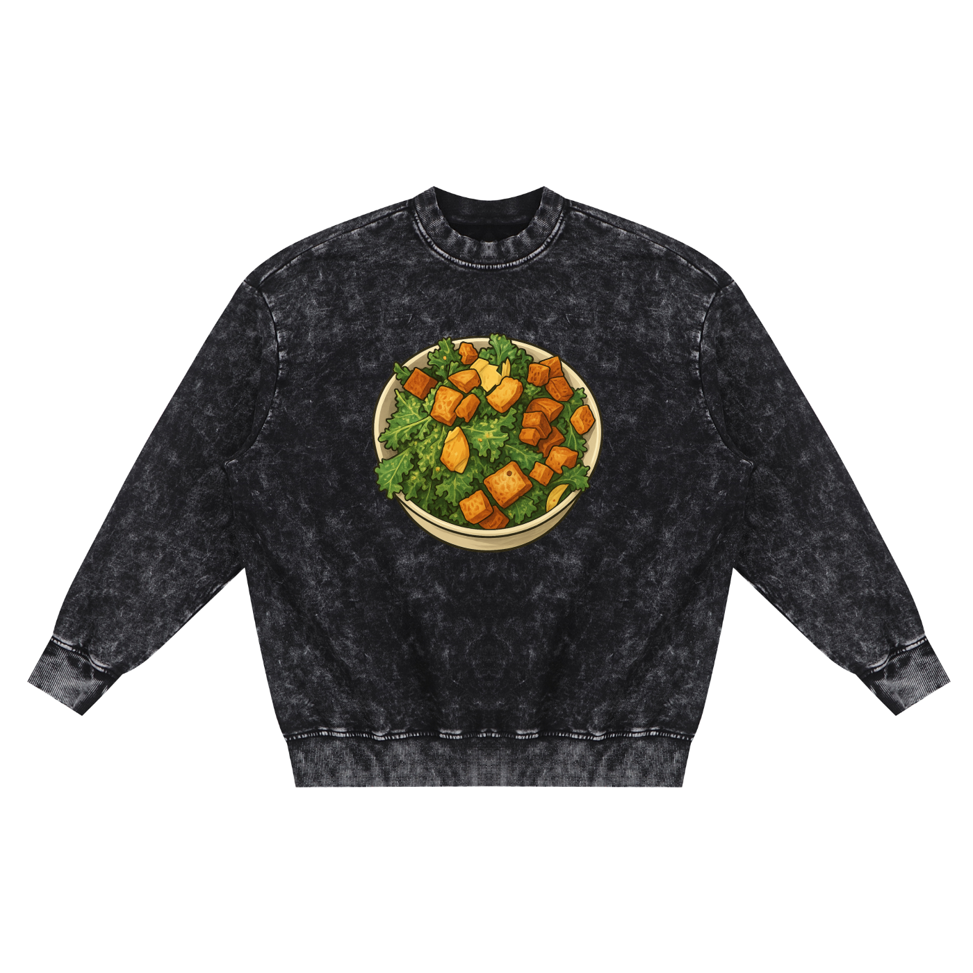 Kale Cesar Single Parm Snow Washed Hand-Frayed Sweatshirt