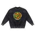 Kale Cesar Single Parm Snow Washed Hand-Frayed Sweatshirt