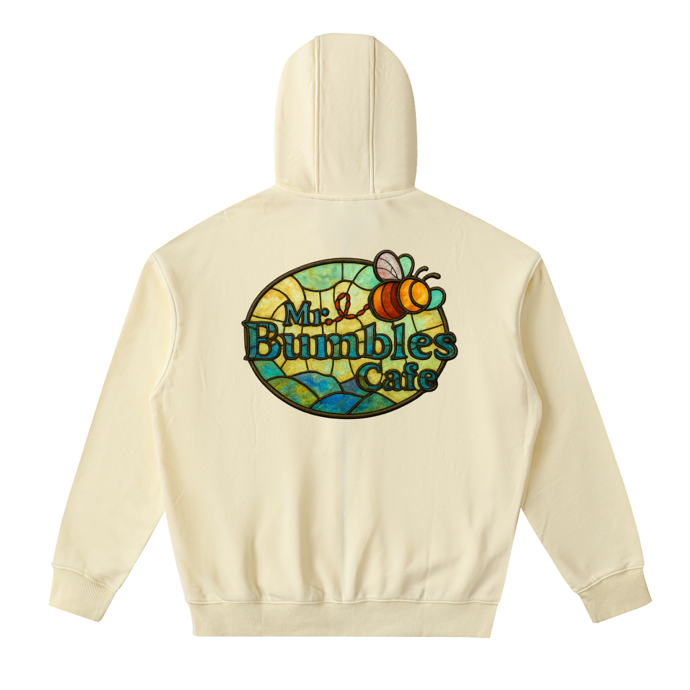 Bumbles Stained Glass Drop-Shoulder Zip Up Hoodie