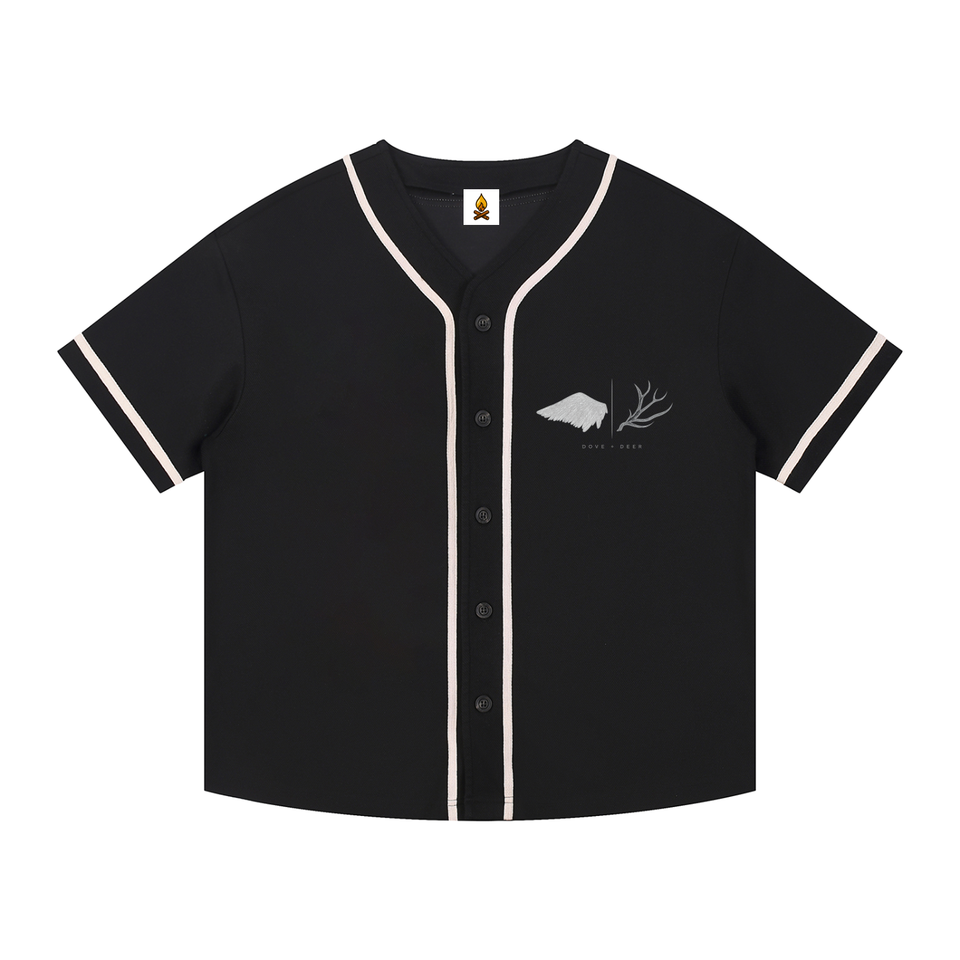 Dove+Deer Logo Front/ 32 Back Contrast Piped Button-Up Jersey