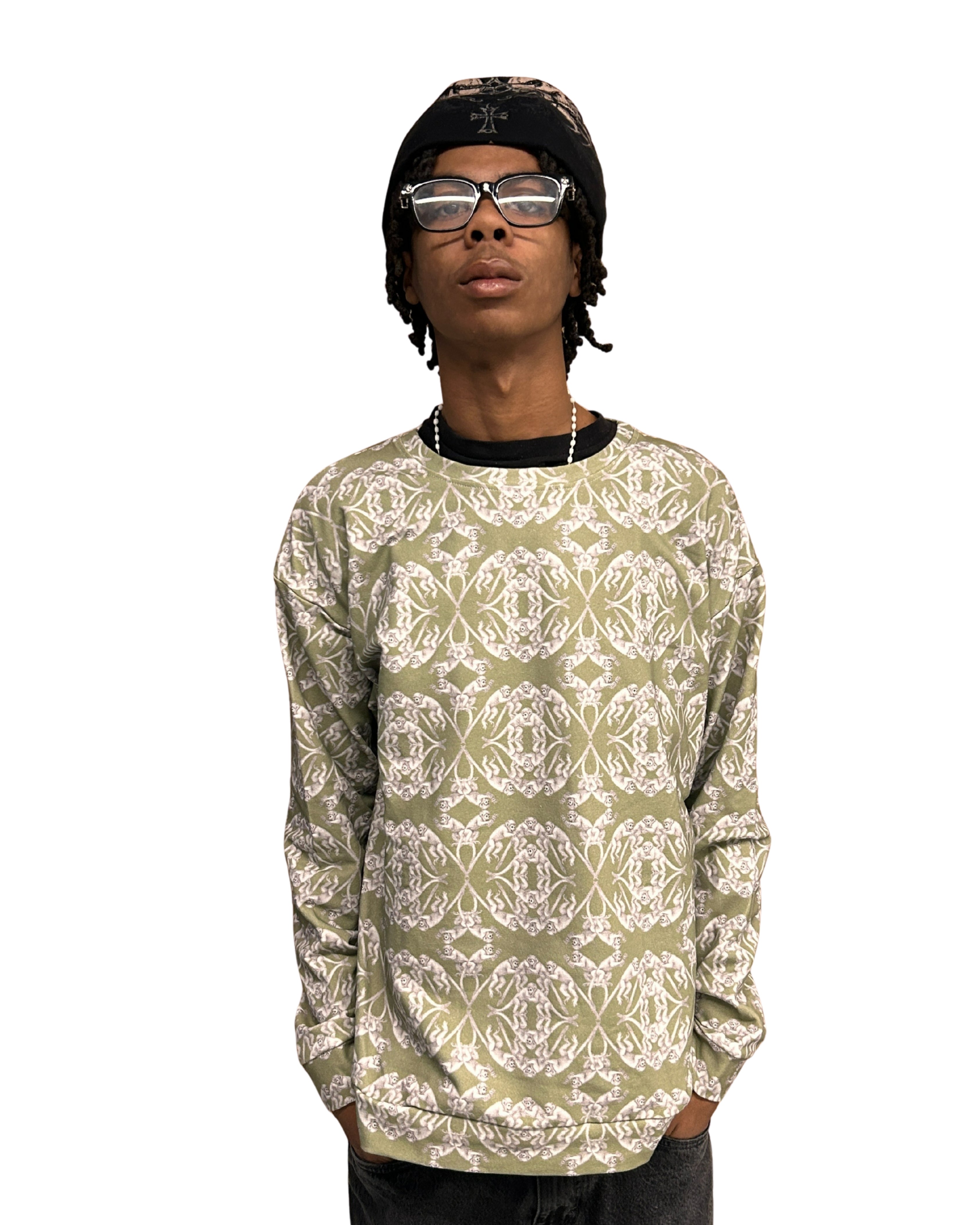 Jumping Monkeys Pattern Unisex cotton sweatshirt