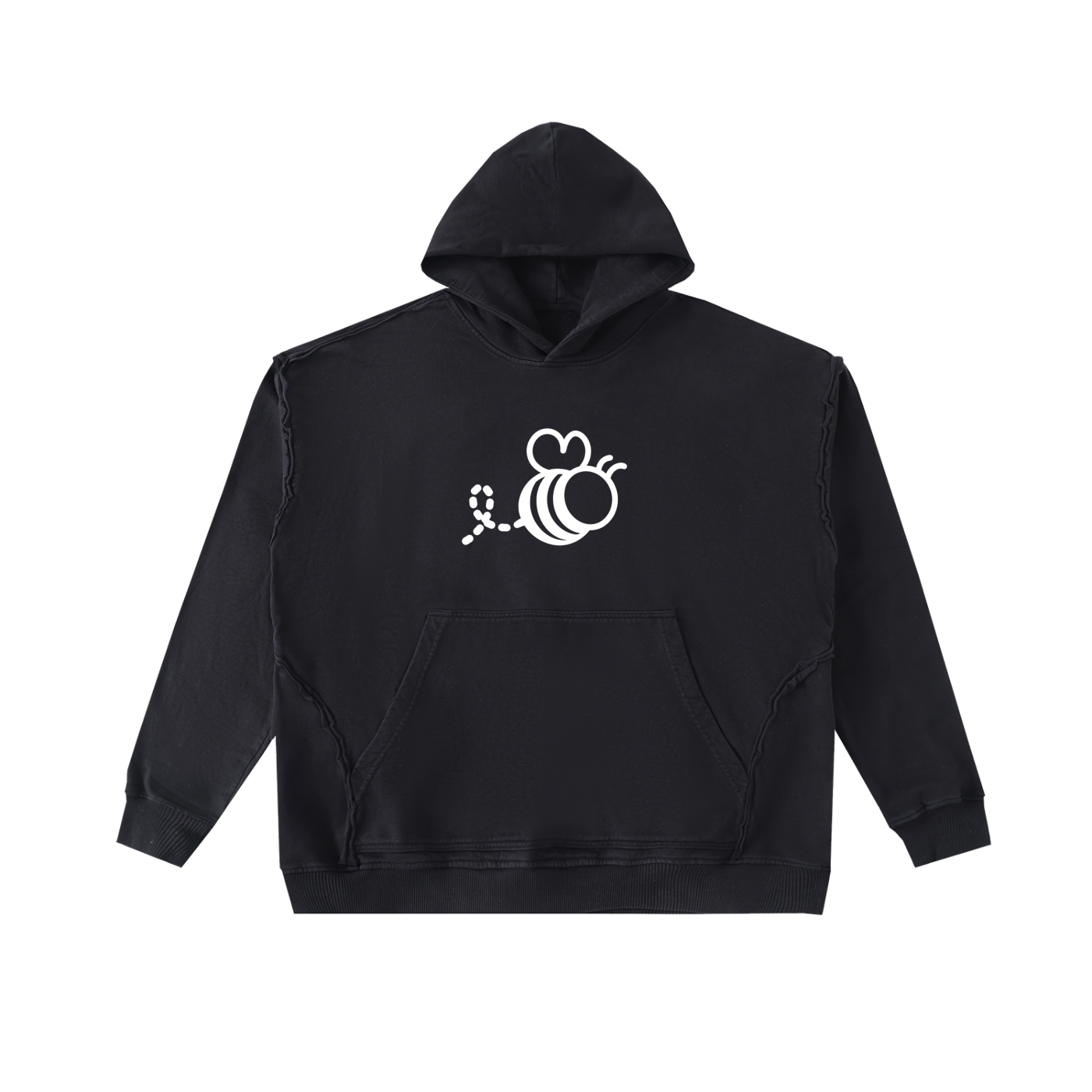 Bumbles Bee Heavy Weight Raw-Seam Enzyme Washed Hoodie
