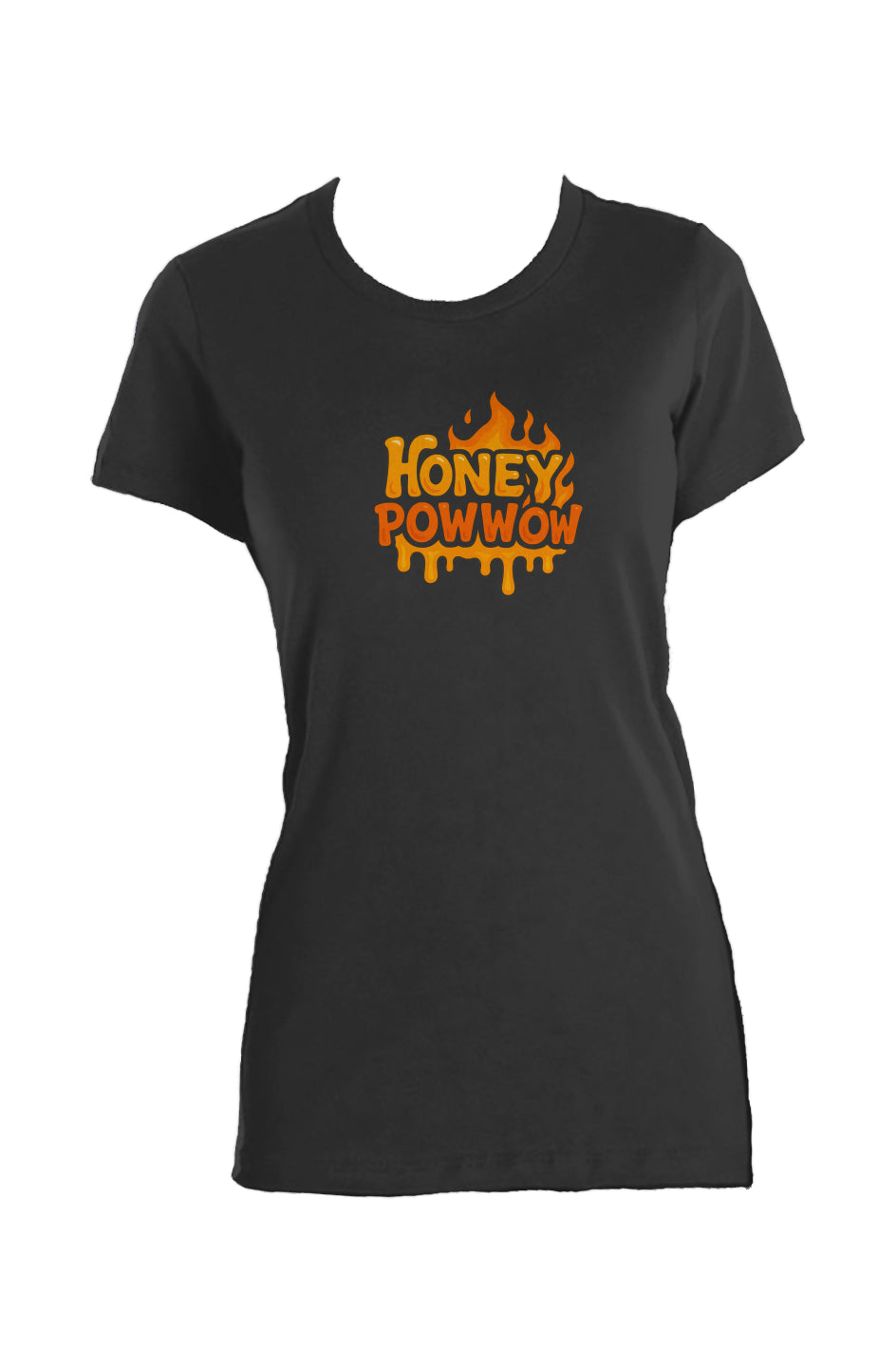 Honey PowWow Ladies Made in USA Crew T-Shirt