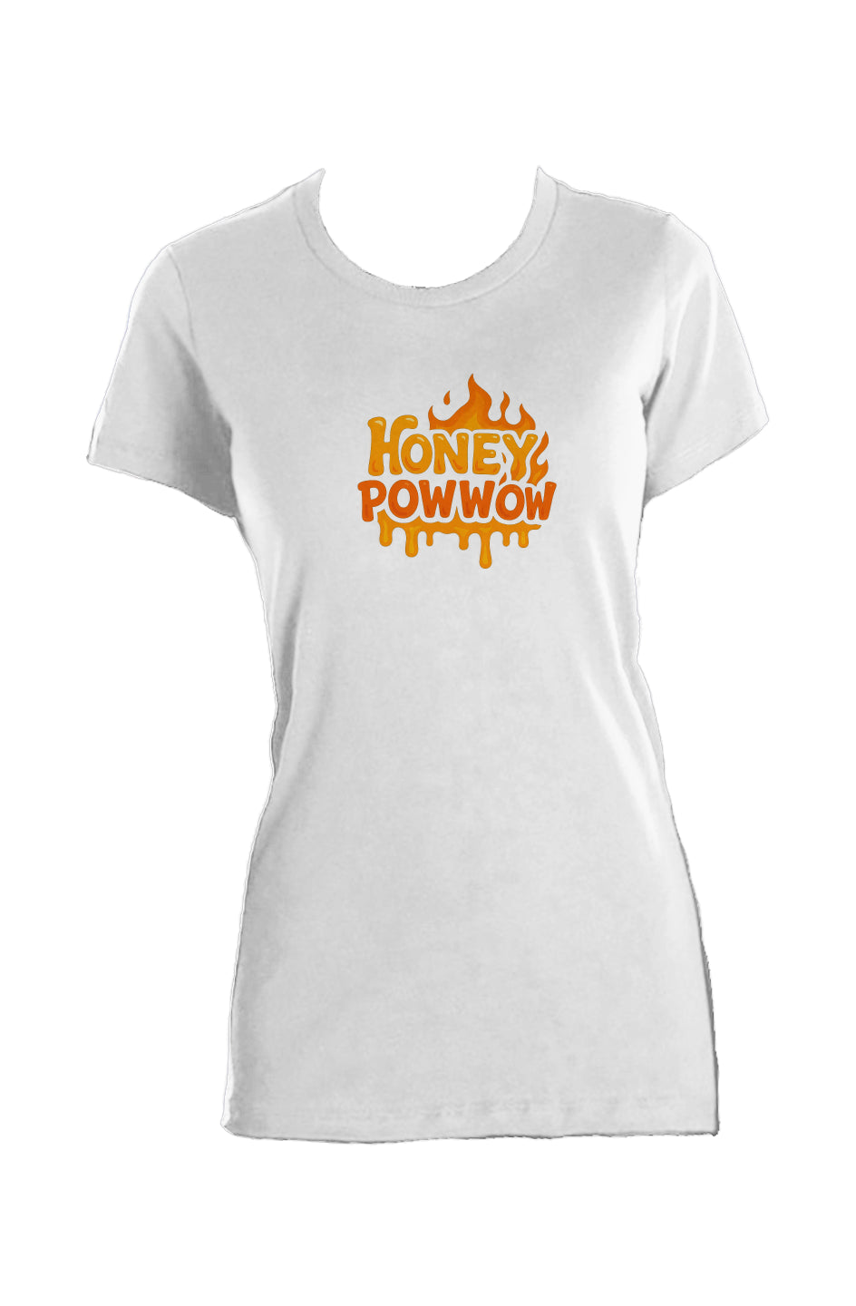 Honey PowWow Ladies Made in USA Crew T-Shirt