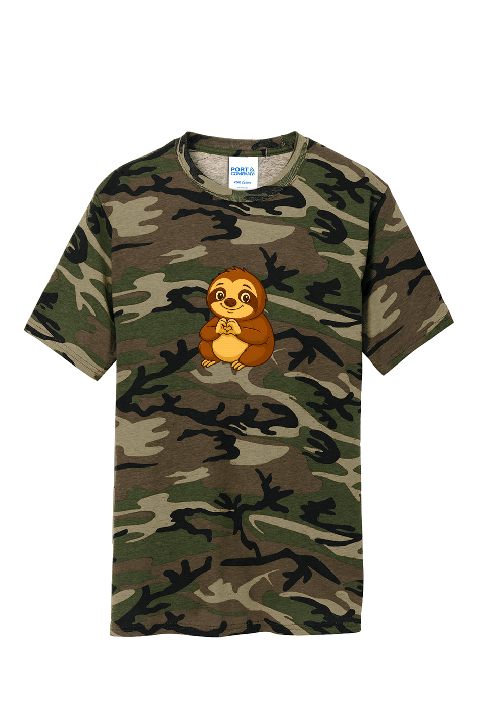 Love Sloth Core Cotton Camo Tee