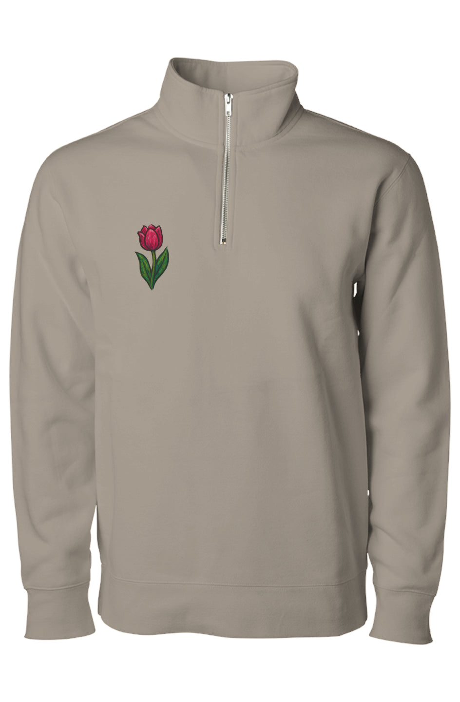 Water Color Tulip Midweight Quarter Zip Pullover