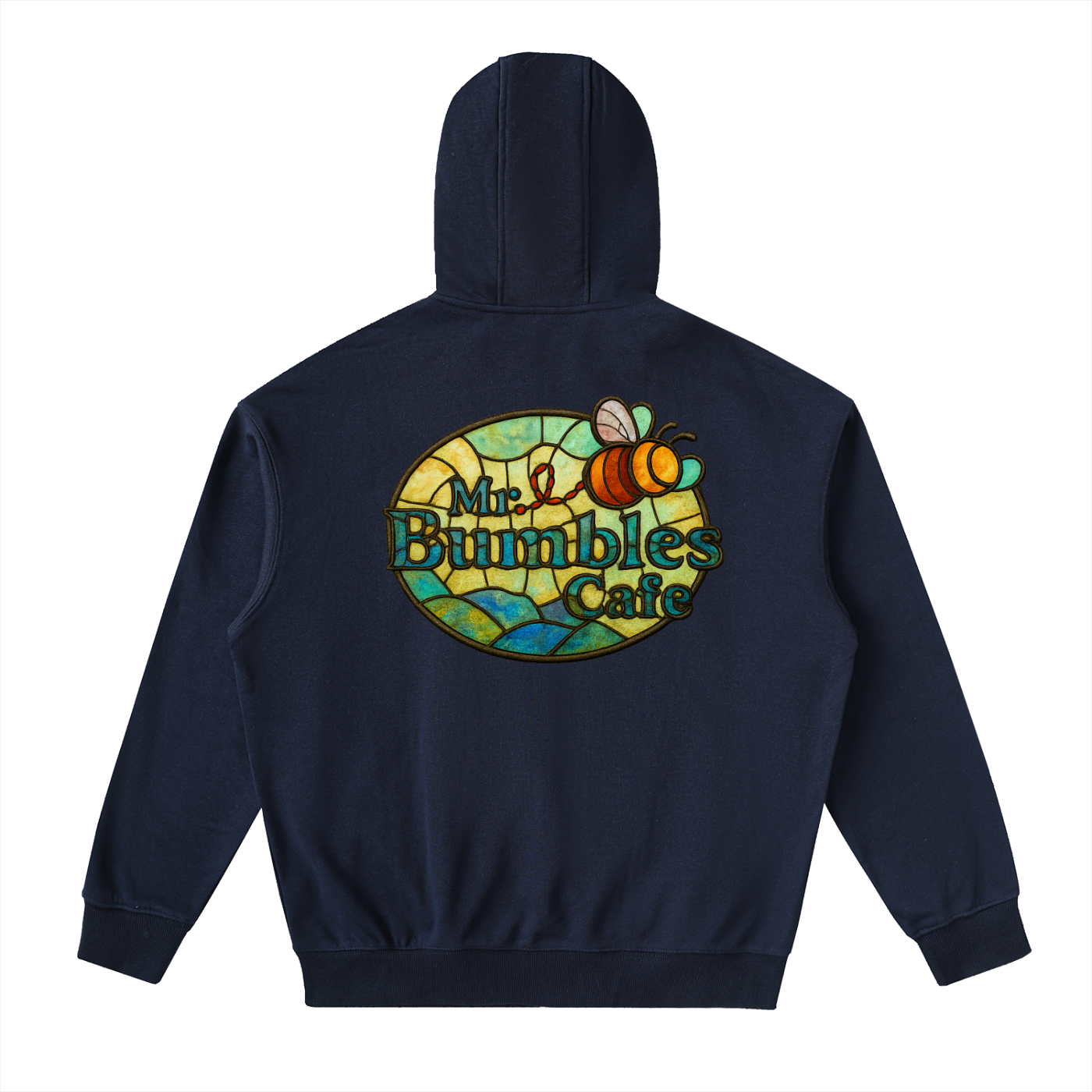 Bumbles Stained Glass Drop-Shoulder Zip Up Hoodie