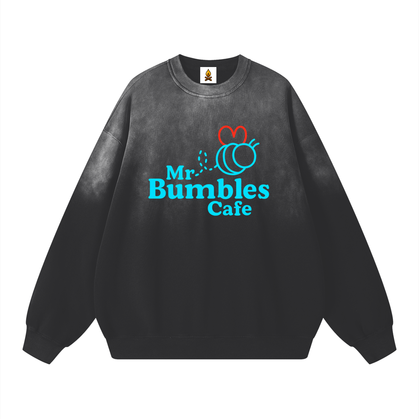 Bumbles Logo Sunfade Drop-Shoulder Cotton Sweatshirt