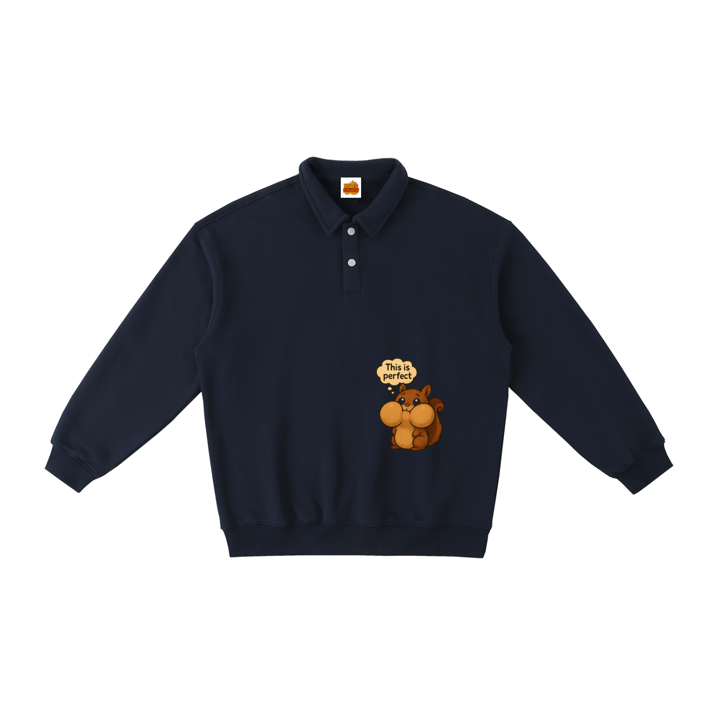 This Is Perfect Chipmunk Heavyweight Polo-Collar Sweatshirt