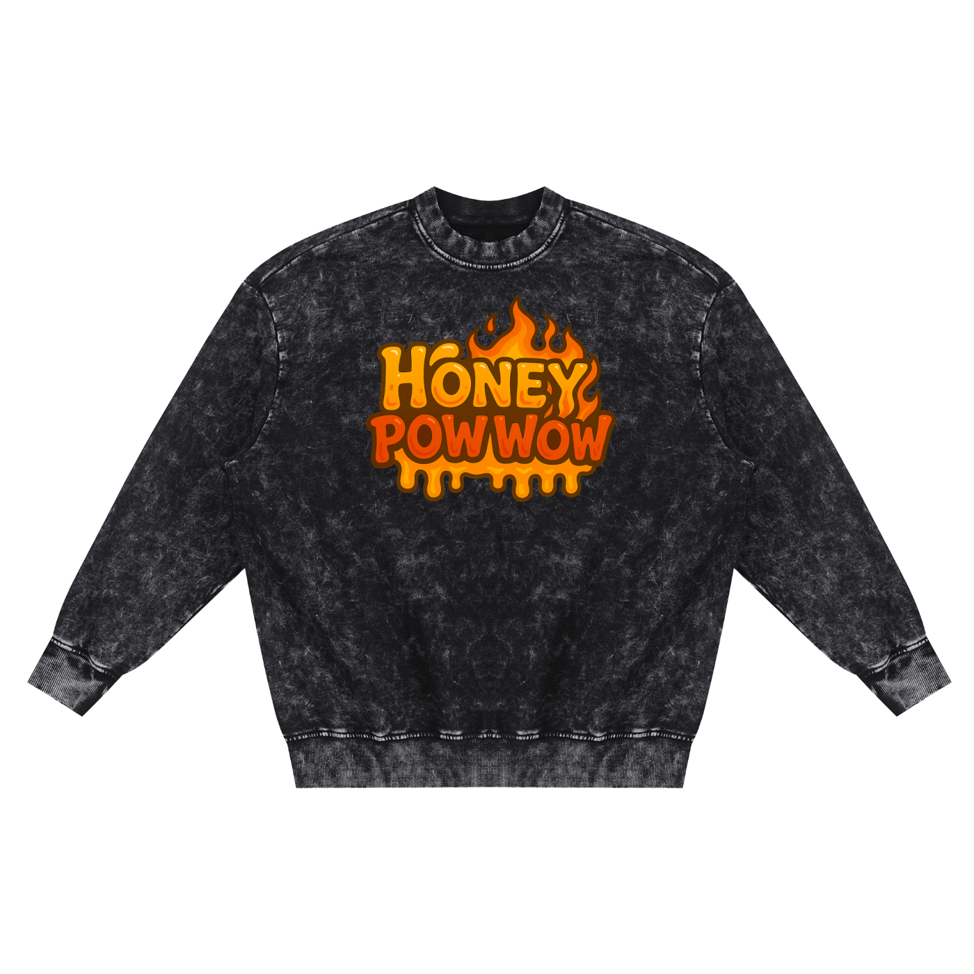 Honey PowWow Snow Washed Hand-Frayed Sweatshirt