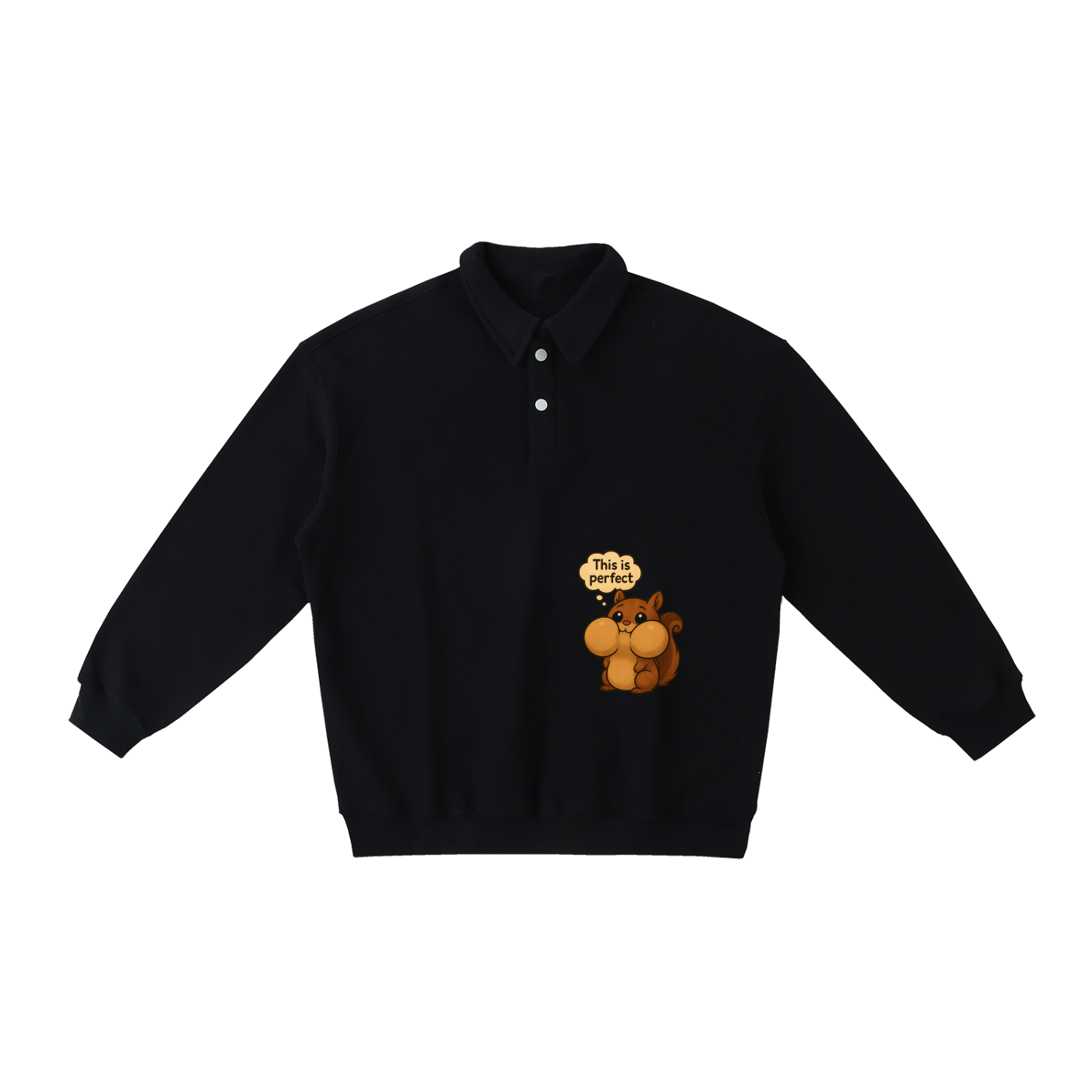 This Is Perfect Chipmunk Heavyweight Polo-Collar Sweatshirt
