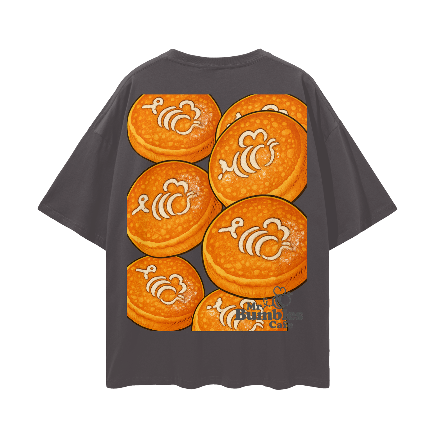 Bumble Cake Backed Streetwear Loose Drop Shoulder T-Shirt