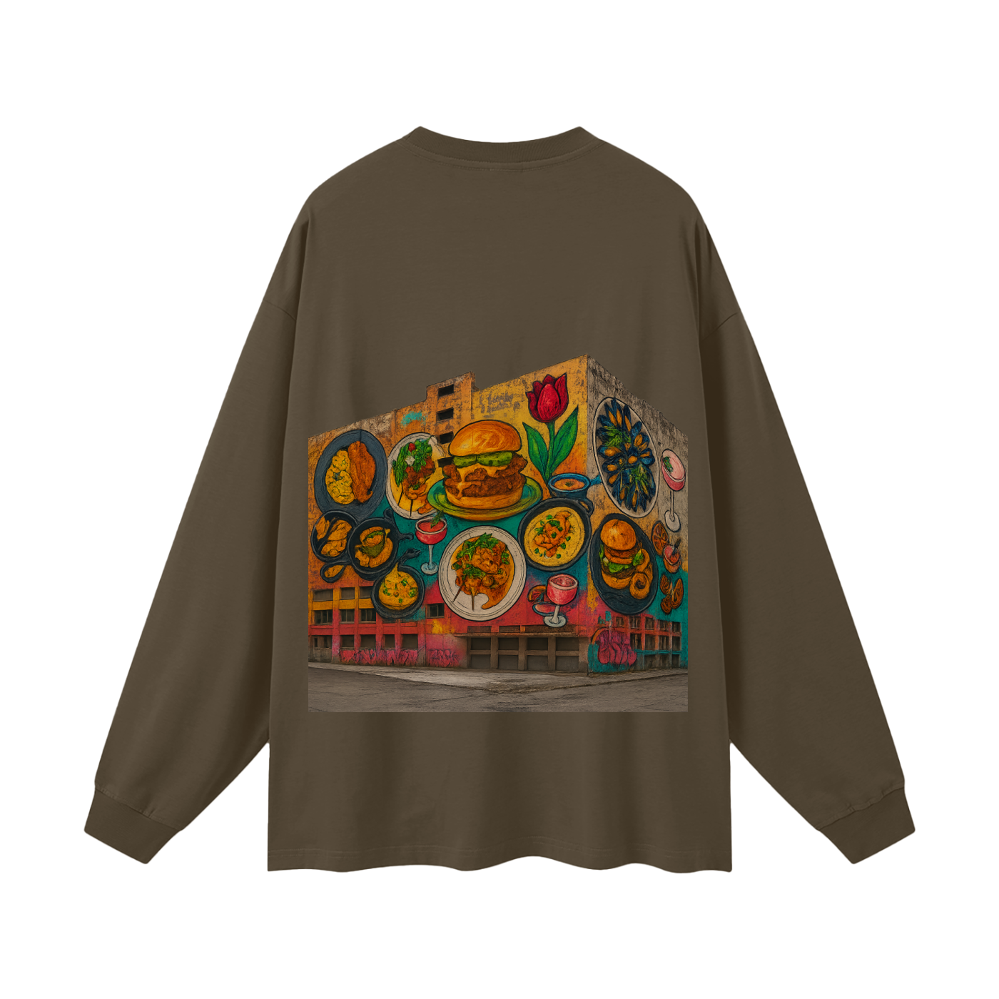 Warehouse Graffiti Specials Oversized Unisex Long Sleeve T-Shirt