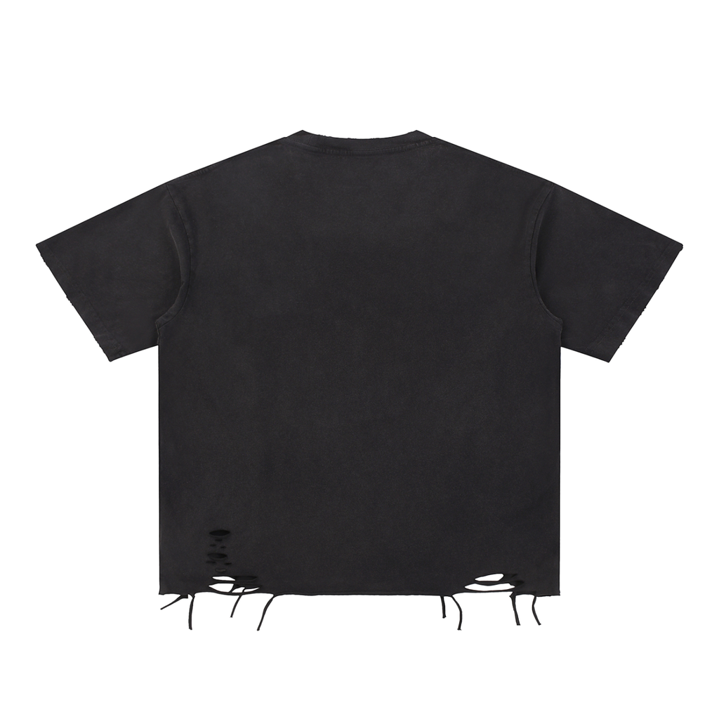 Dove + Duel Snow Washed Raw-Hem T-Shirt