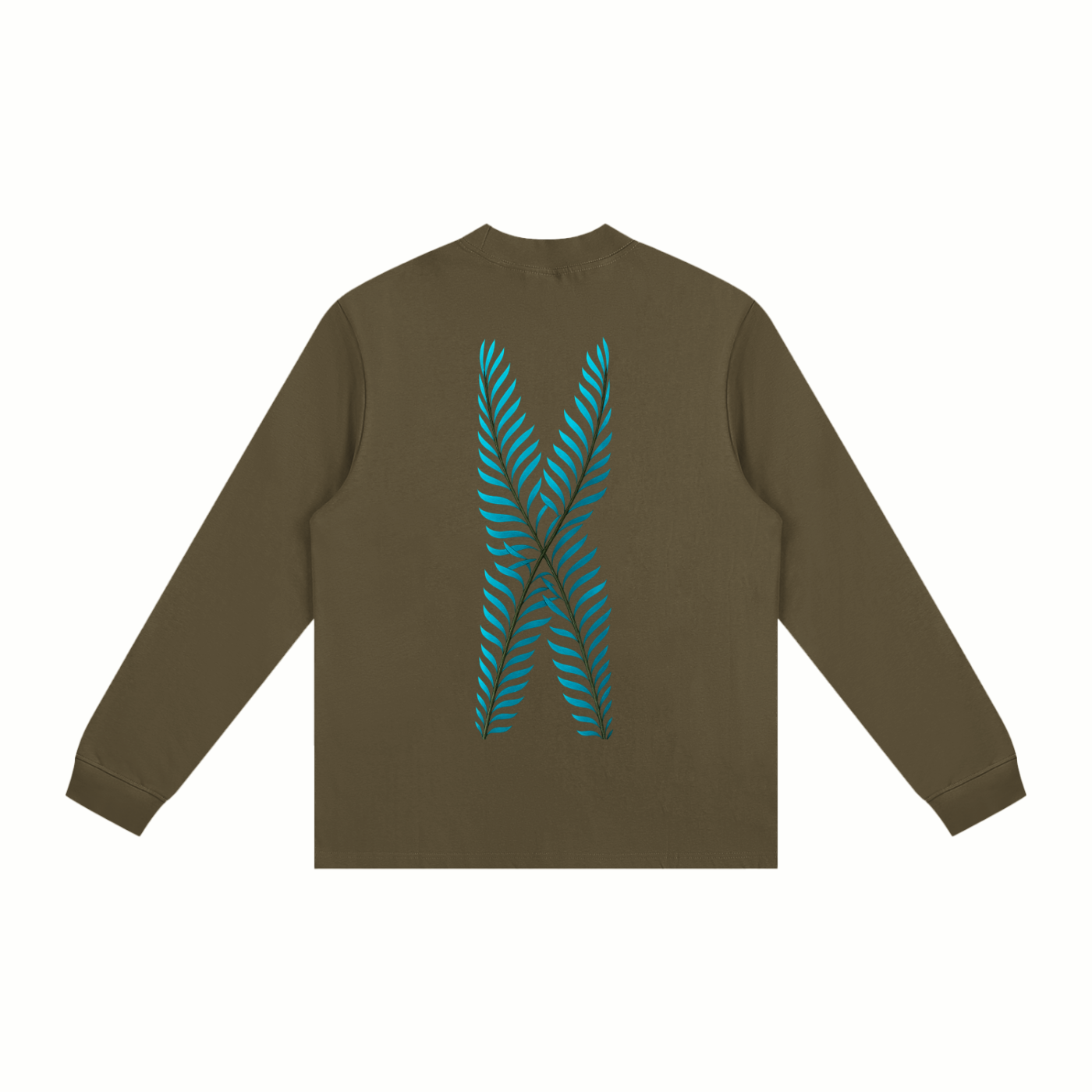 AHS Stained Glass- Blue Leaf Back- Non-Shrink Mock Neck Sweatshirt