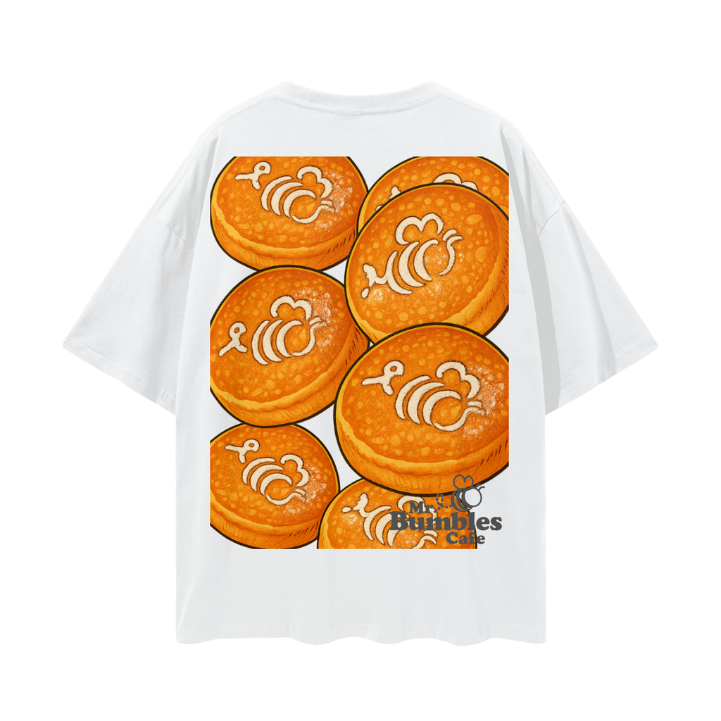 Bumble Cake Backed Streetwear Loose Drop Shoulder T-Shirt