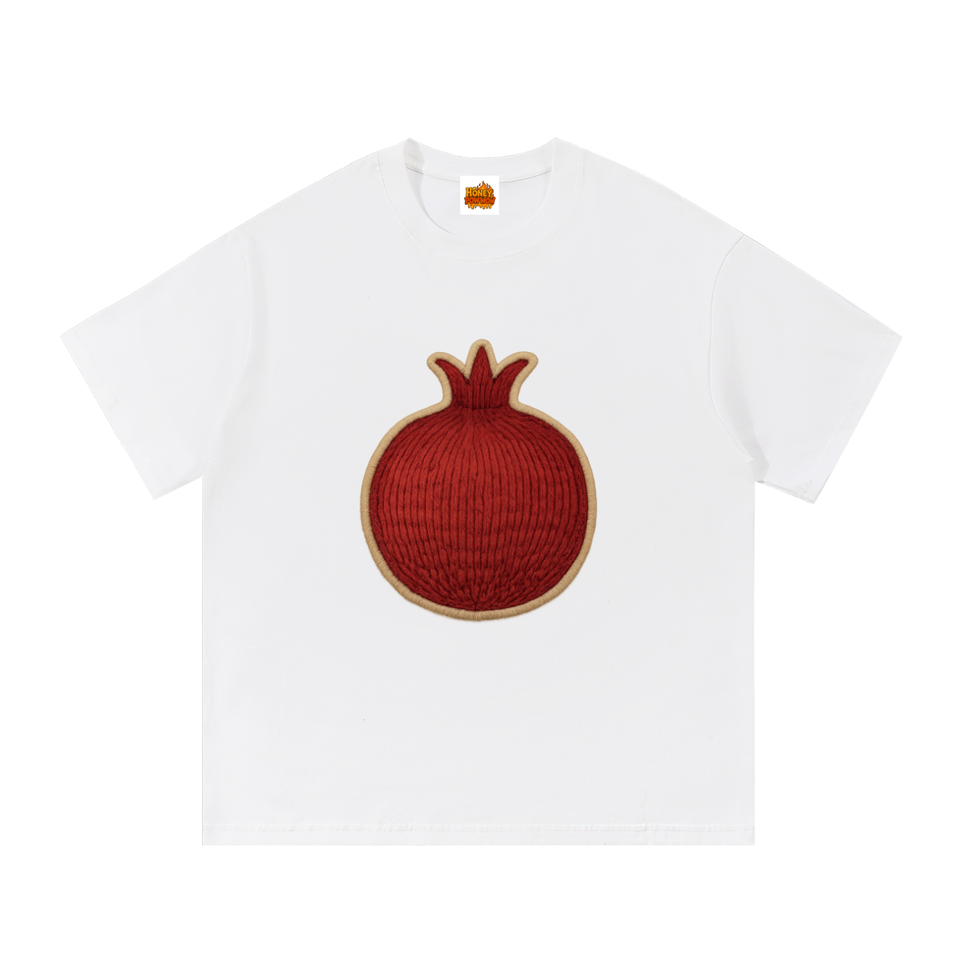 Big Stitched Whole Pom Cotton T-Shirt