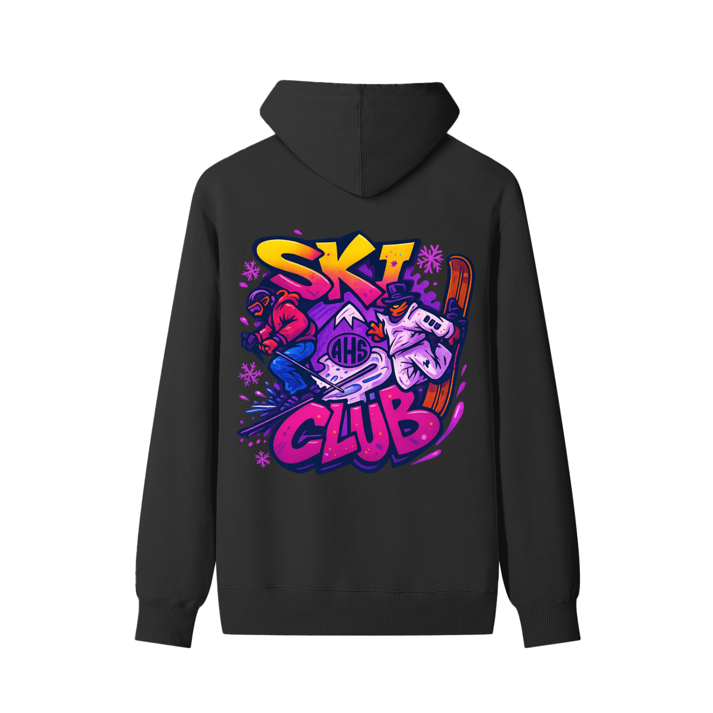 AHS Ski Club Graffiti Back 2 Unisex Cotton Hoodie