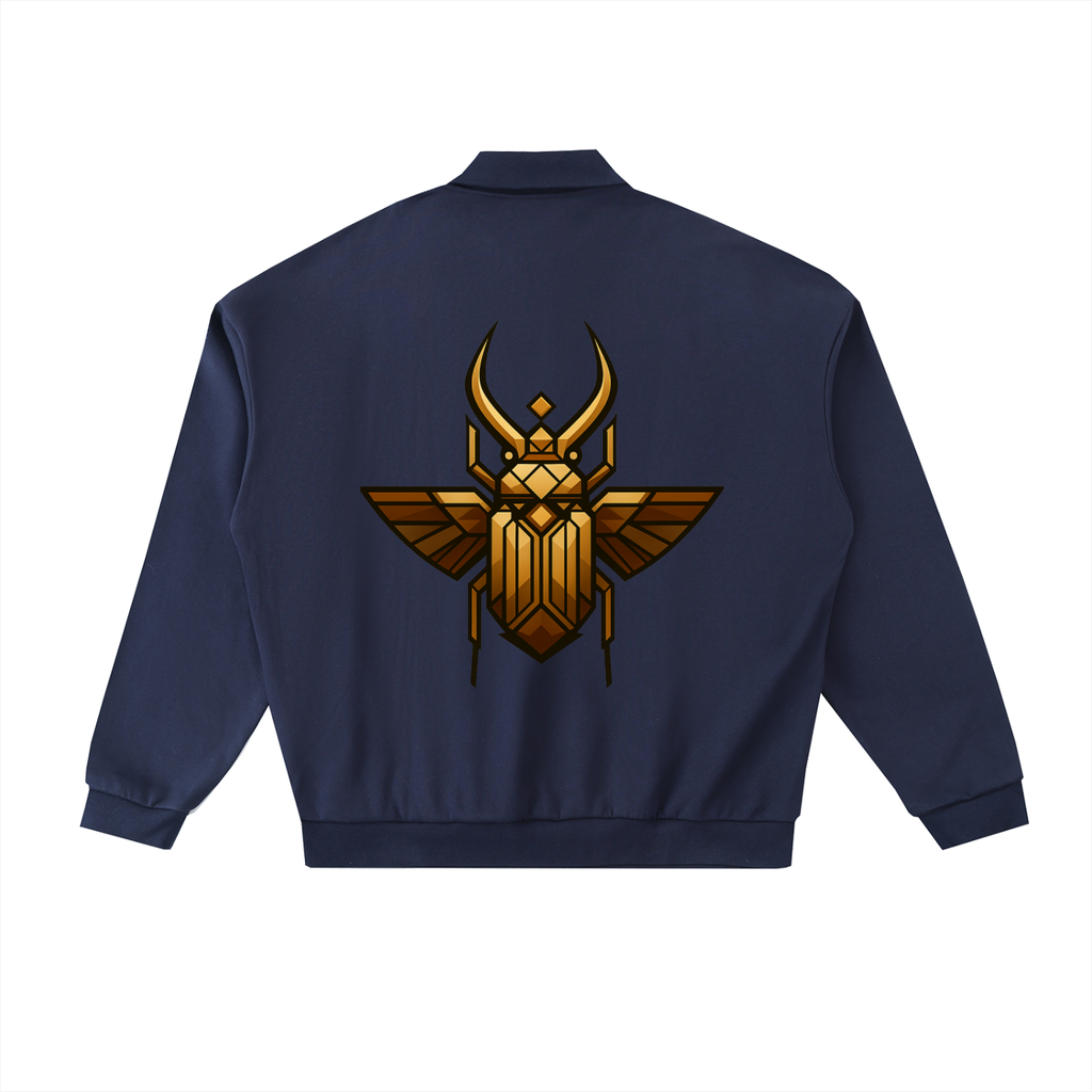 Geometric Beetle Heavyweight Fleece Polo Sweatshirt