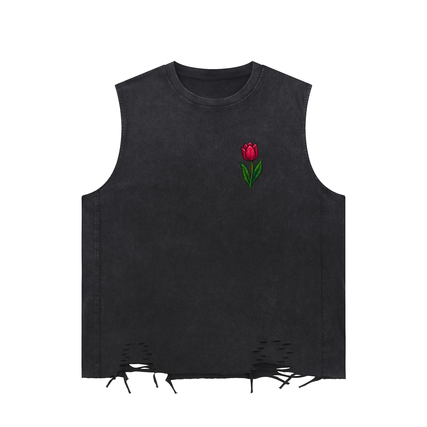 Snow Washed Raw-Hem Tank Top