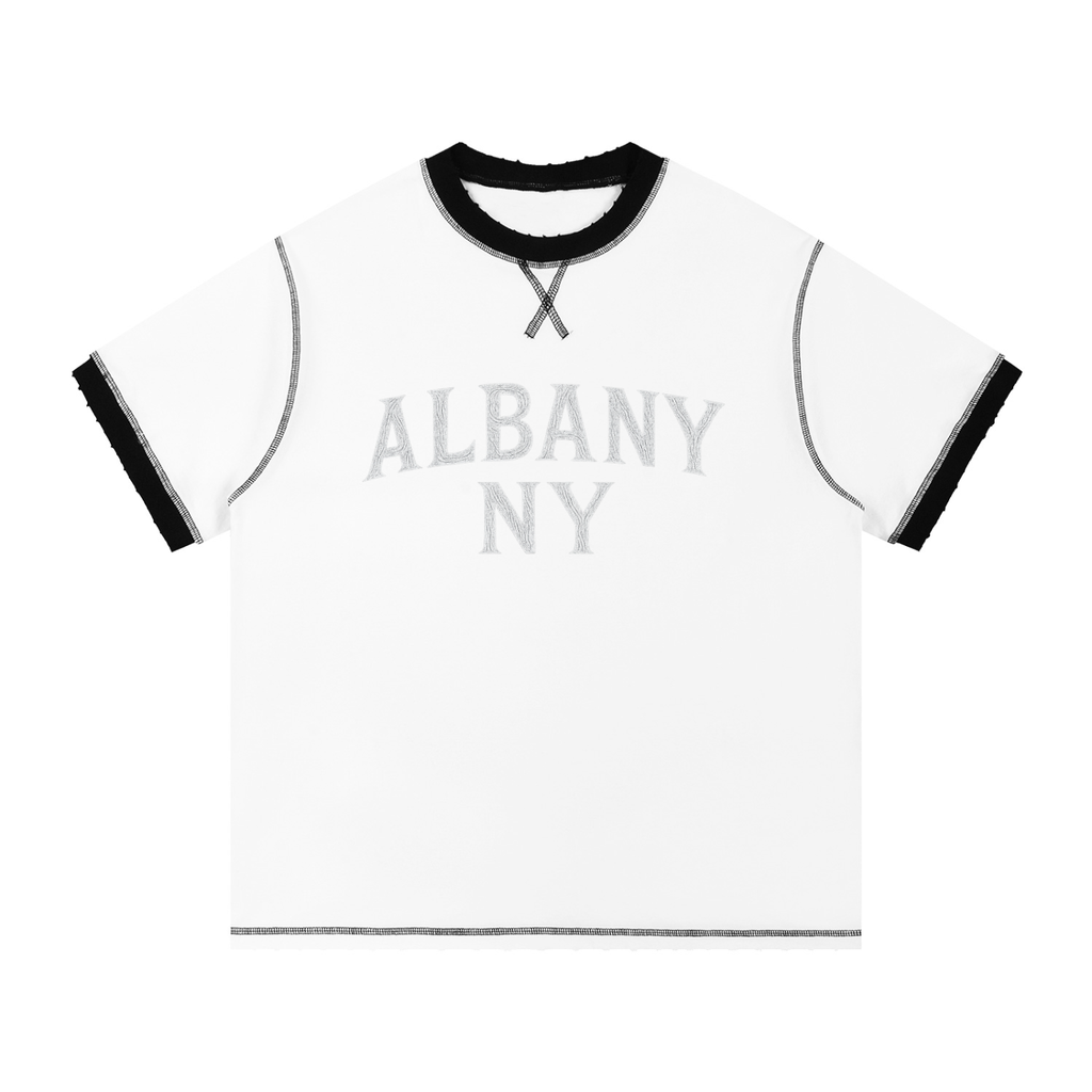 Albany NY Contrast-Stitched Cotton T-Shirt