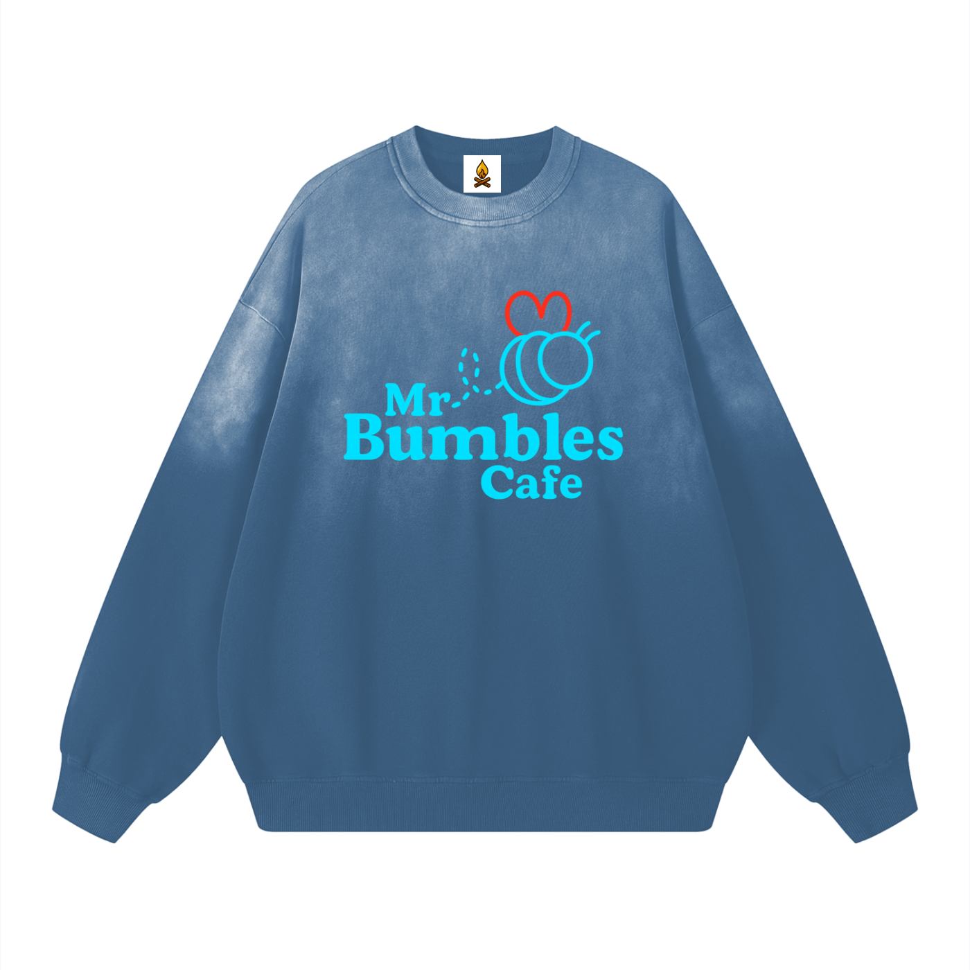 Bumbles Logo Sunfade Drop-Shoulder Cotton Sweatshirt