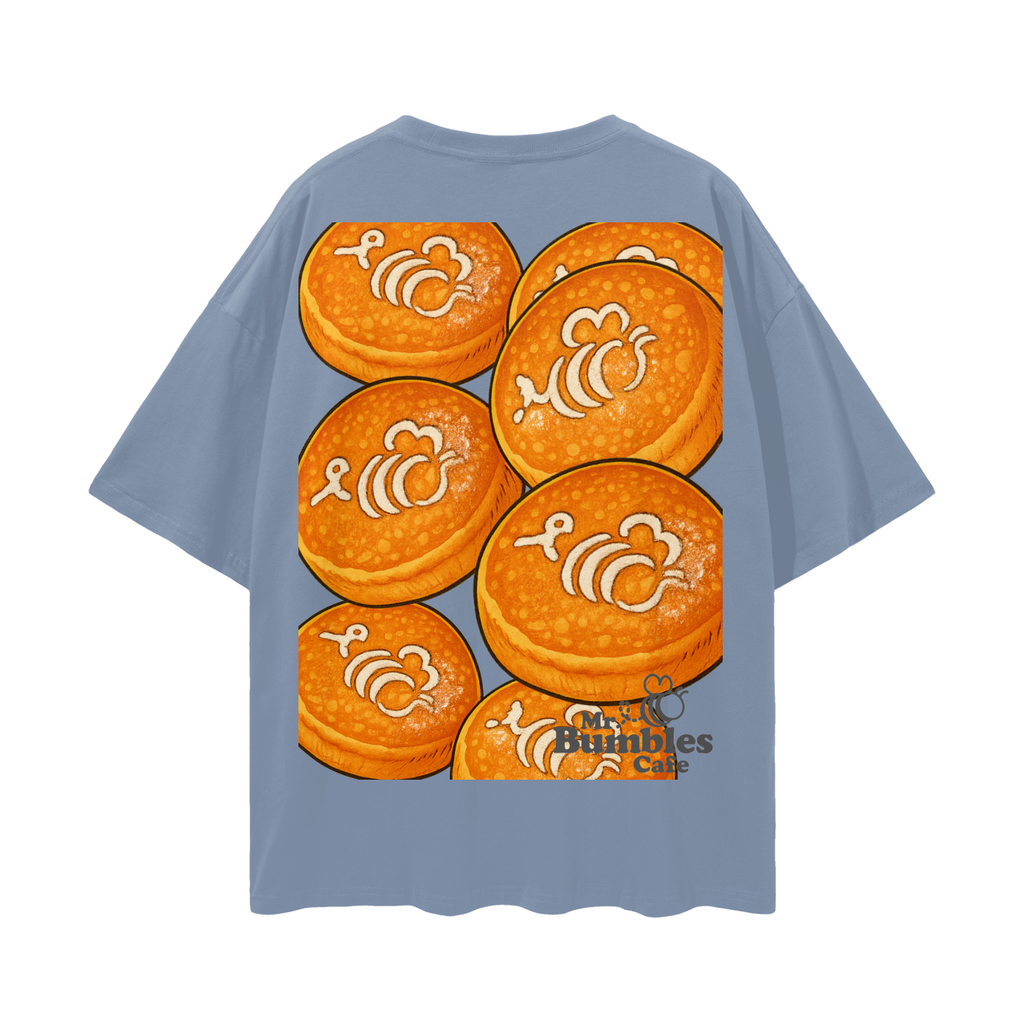 Bumble Cake Backed Streetwear Loose Drop Shoulder T-Shirt