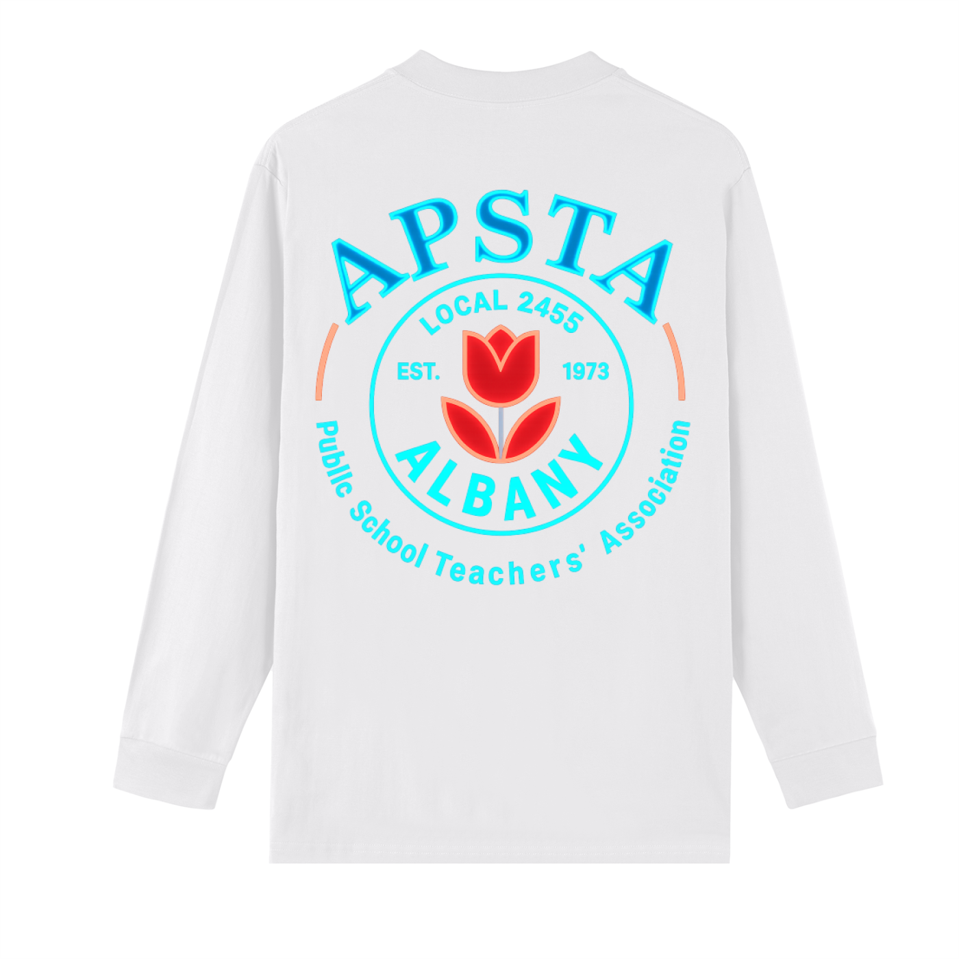 APSTA Neon Crew Neck Drop Shoulder Long Sleeve Shirt