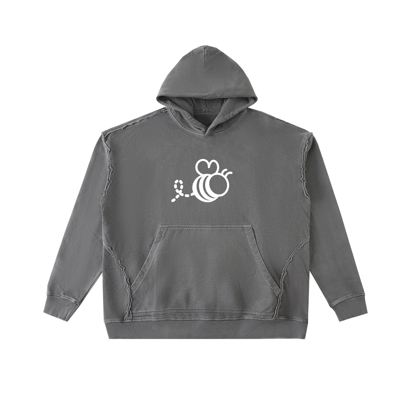 Bumbles Bee Heavy Weight Raw-Seam Enzyme Washed Hoodie