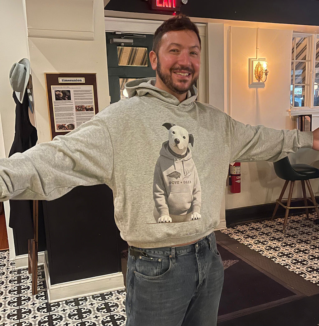 Nipper in a Dove Hoodie Cotton Cropped Hoodie