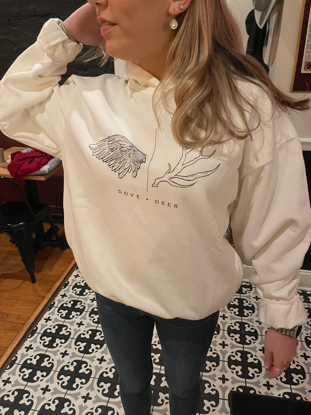 Dove + Deer Logo Heavyweight Hidden Pocket Fleece Hoodie